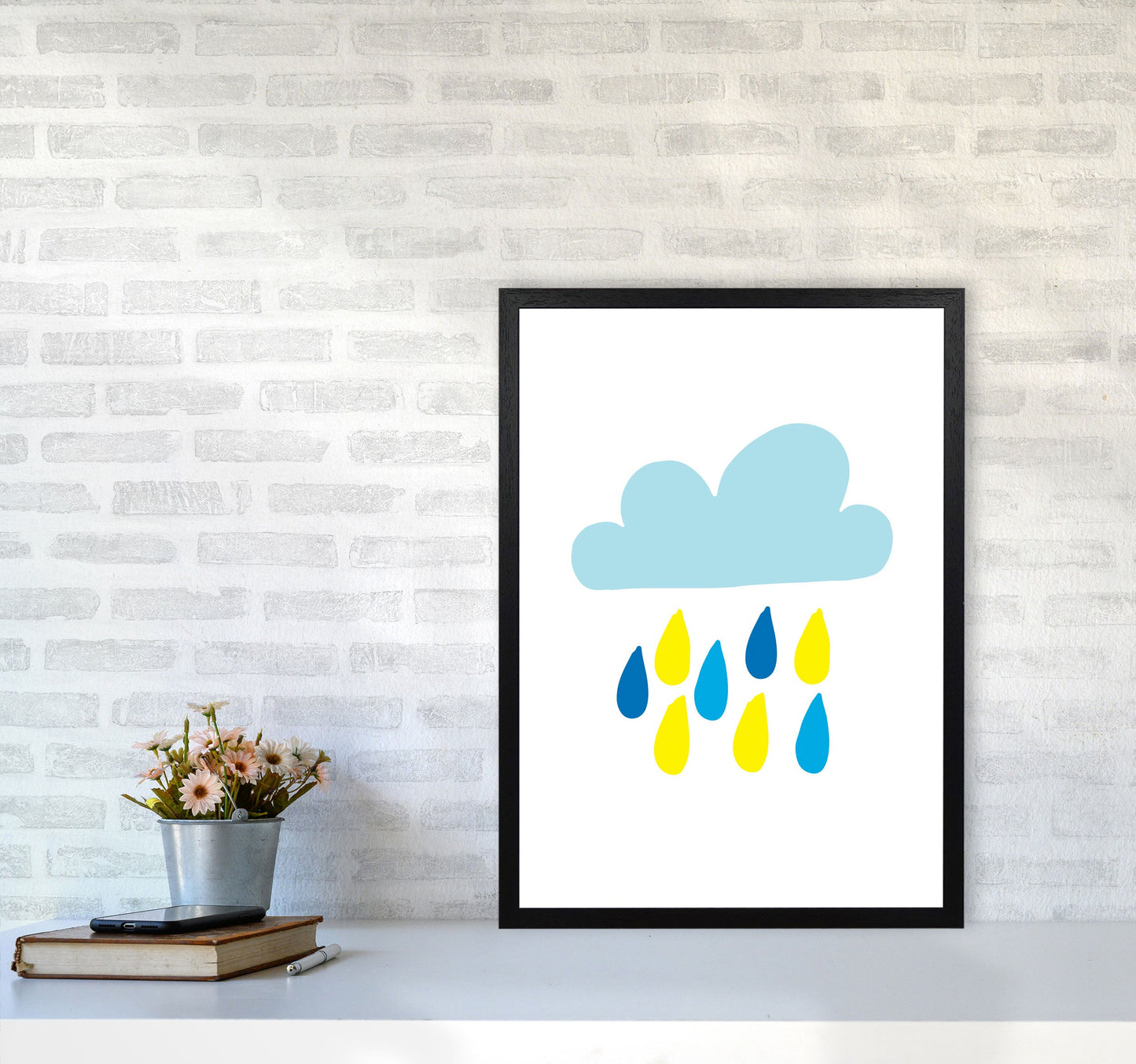Avelena | Blau Regenhimmel Modern Druck