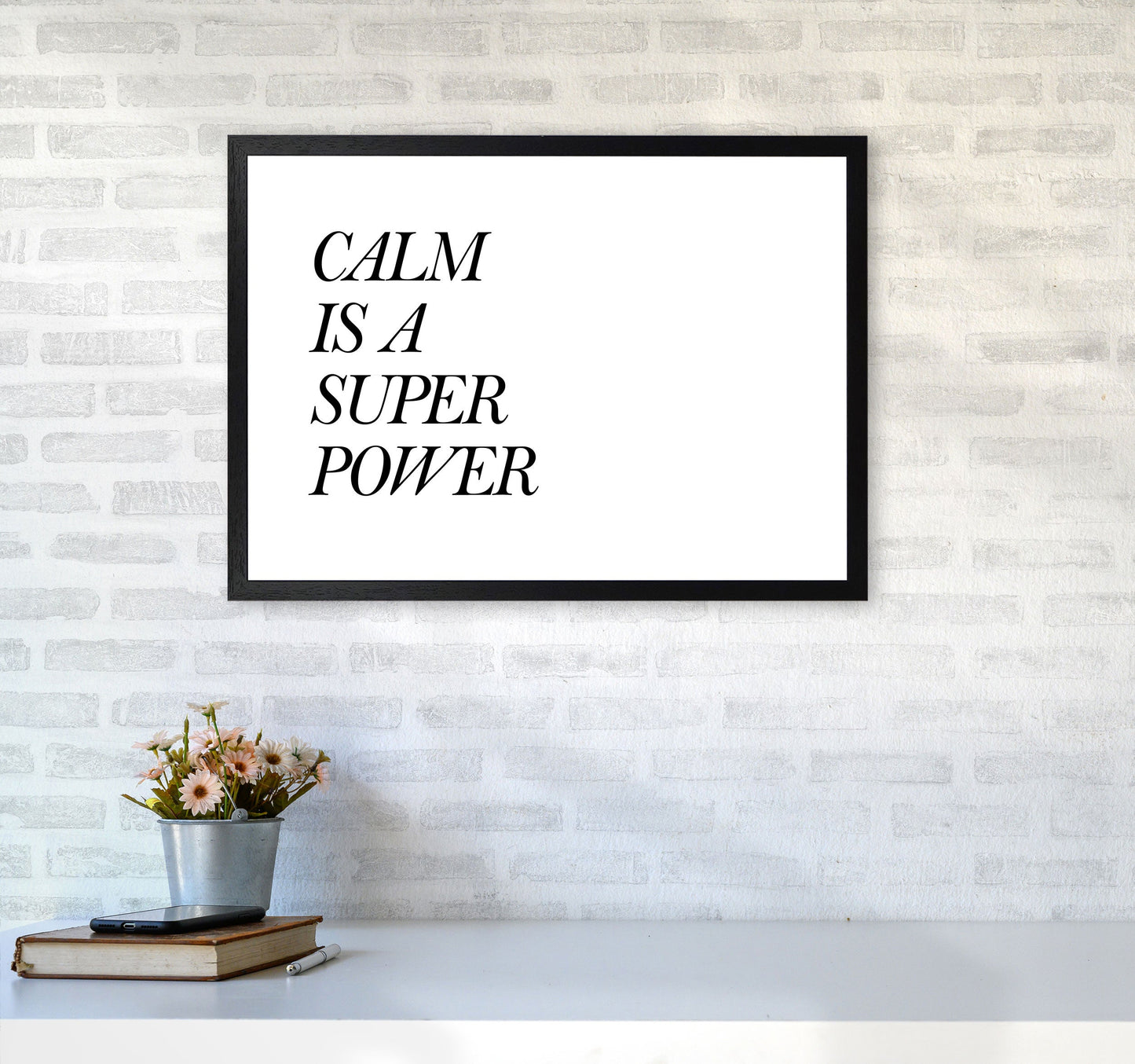 Avelena | Calm Is A Superpower Rahmen Typografie Wandkunstdruck