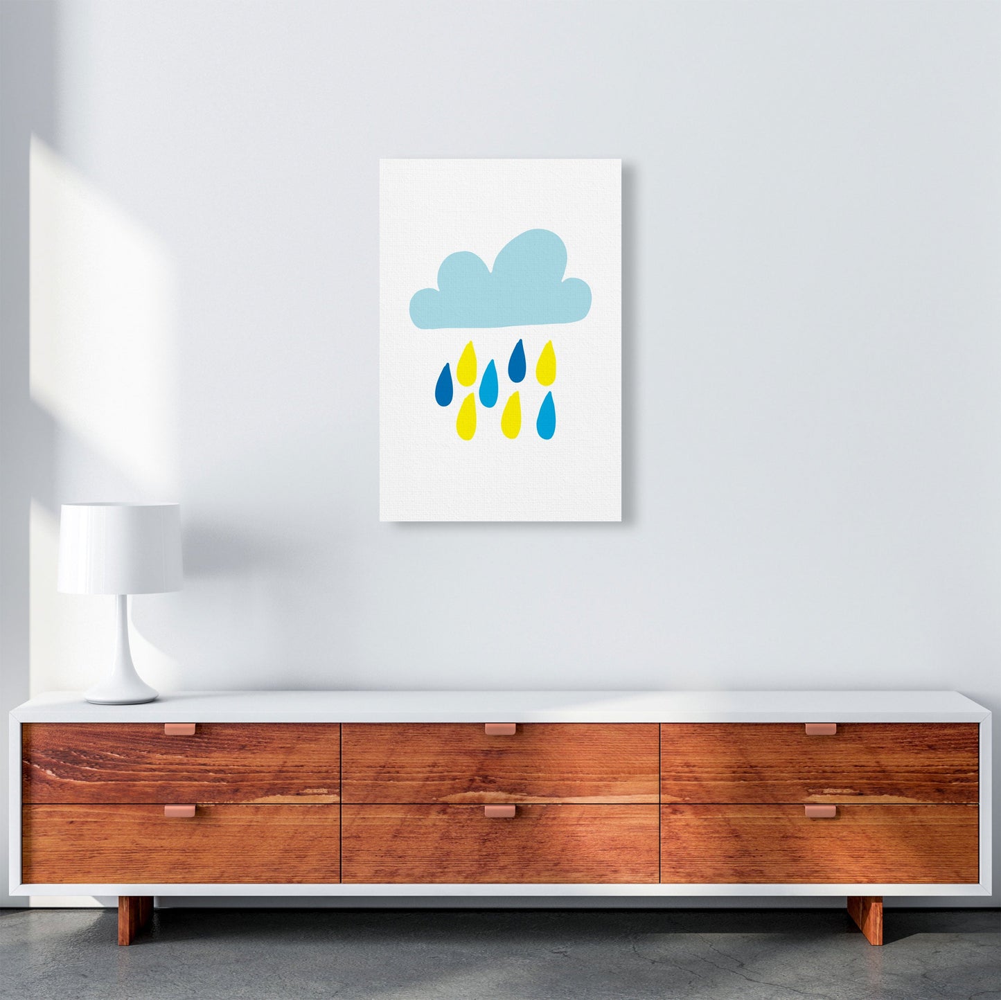 Avelena | Blau Regenhimmel Modern Druck