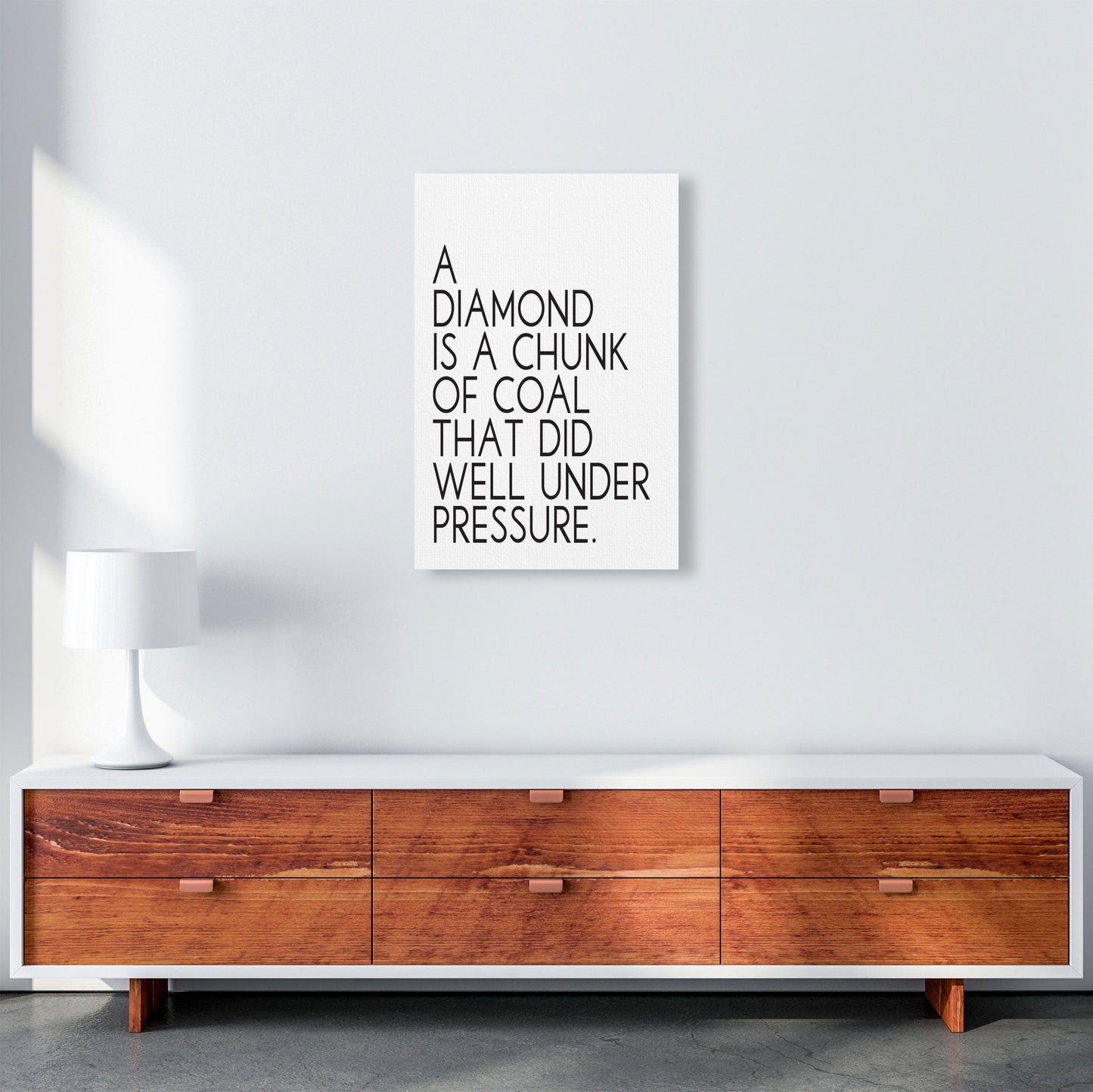 Avelena | Ein unter Druck stehendes Diamanten gerahmtes Typografie Zitat Wandkunstdruck
