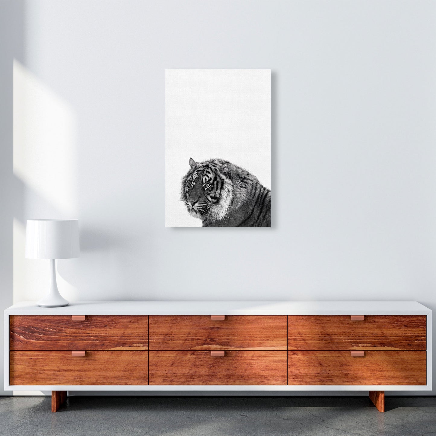 Avelena | Schwarz und Weiß Tiger Moderne Druck Tier Kunstdruck