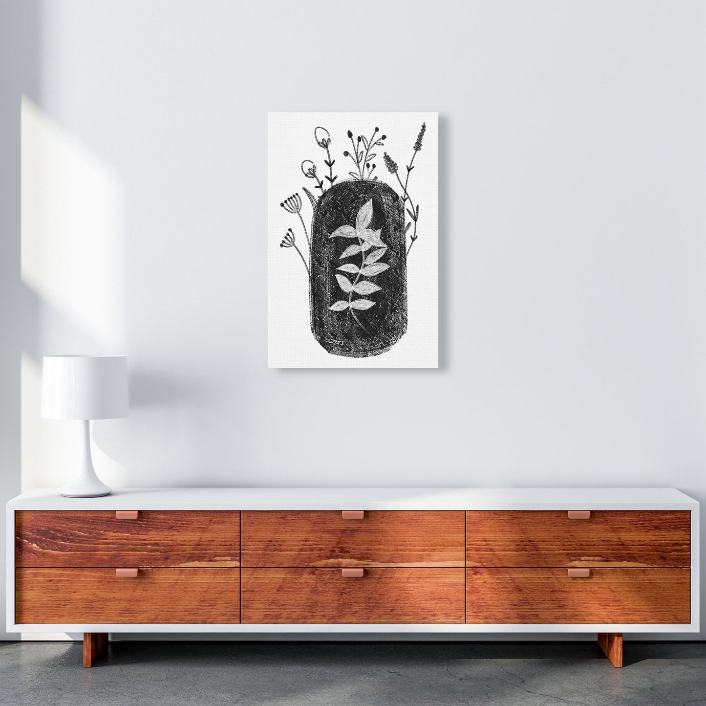 Avelena | Dalia Kreide Schwarz Floral Kunstdruck Von Pixy Paper