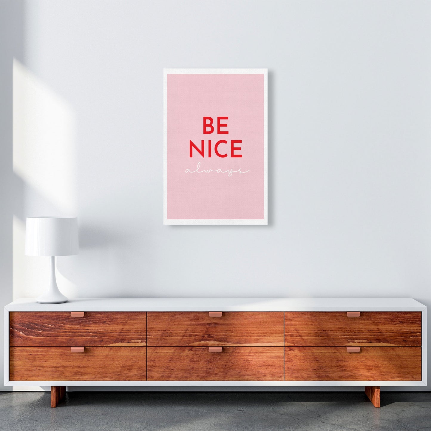 Avelena | Be Nice Pink Kunstdruck von Pixy Paper
