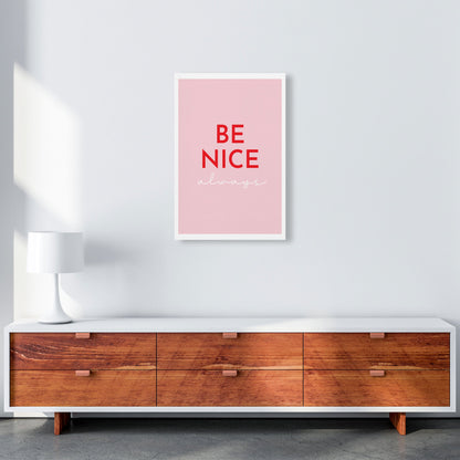 Avelena | Be Nice Pink Kunstdruck von Pixy Paper