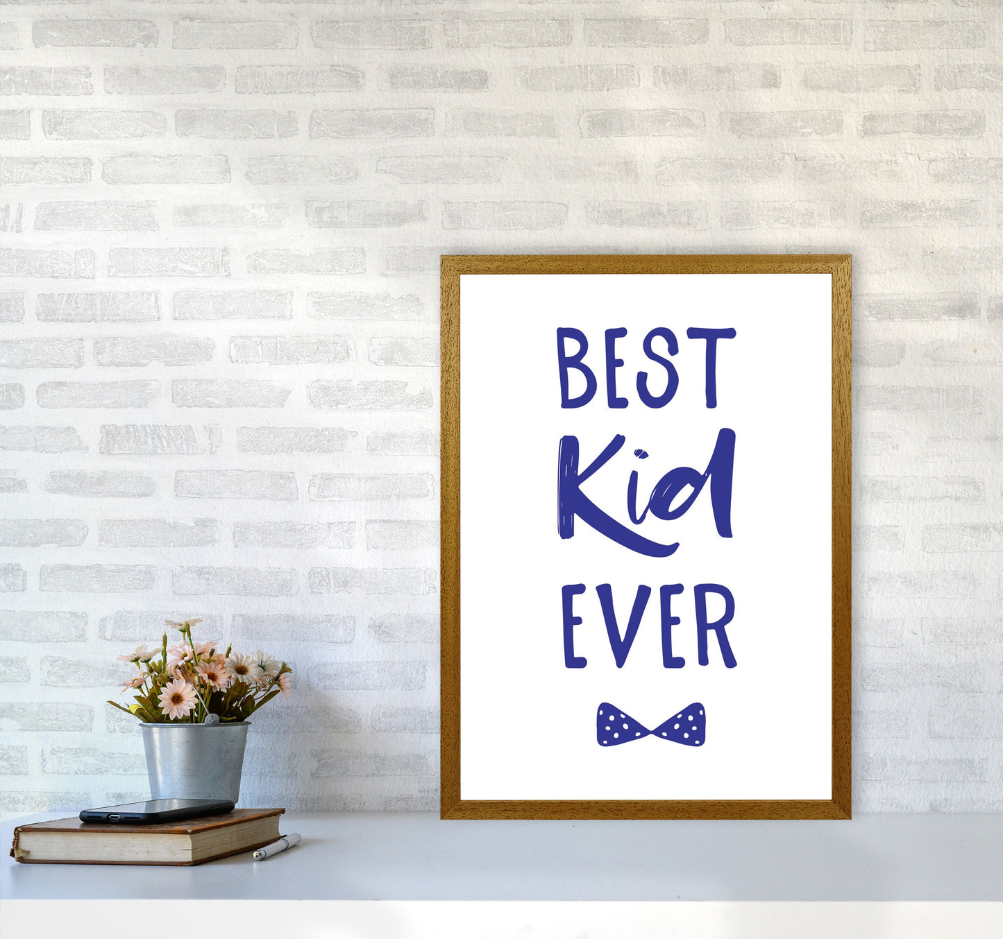 Avelena | Best Kid Ever Navy Rahmen Kinderzimmer Wandkunst Druck