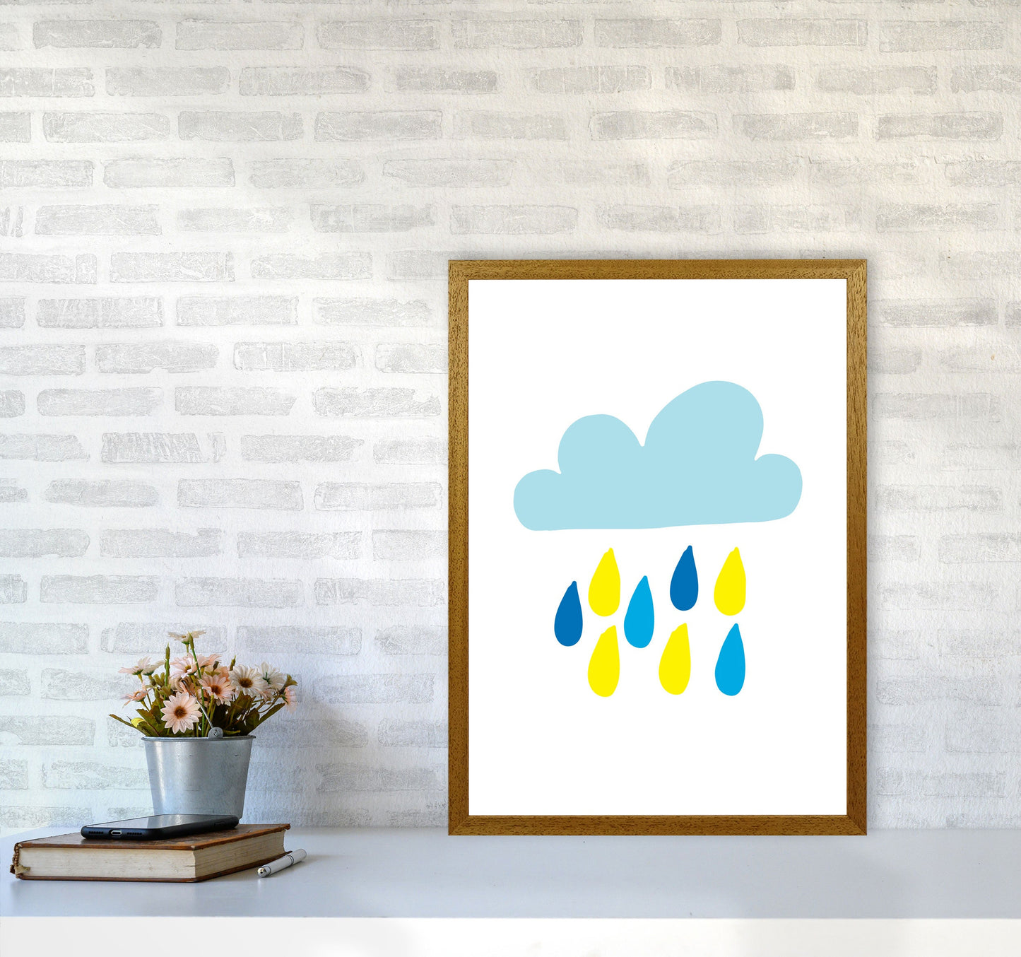 Avelena | Blau Regenhimmel Modern Druck