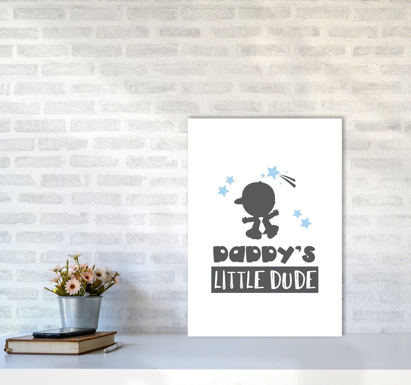 Avelena | Daddy's Little Dude Rahmen Kinderzimmer Kunstdruck