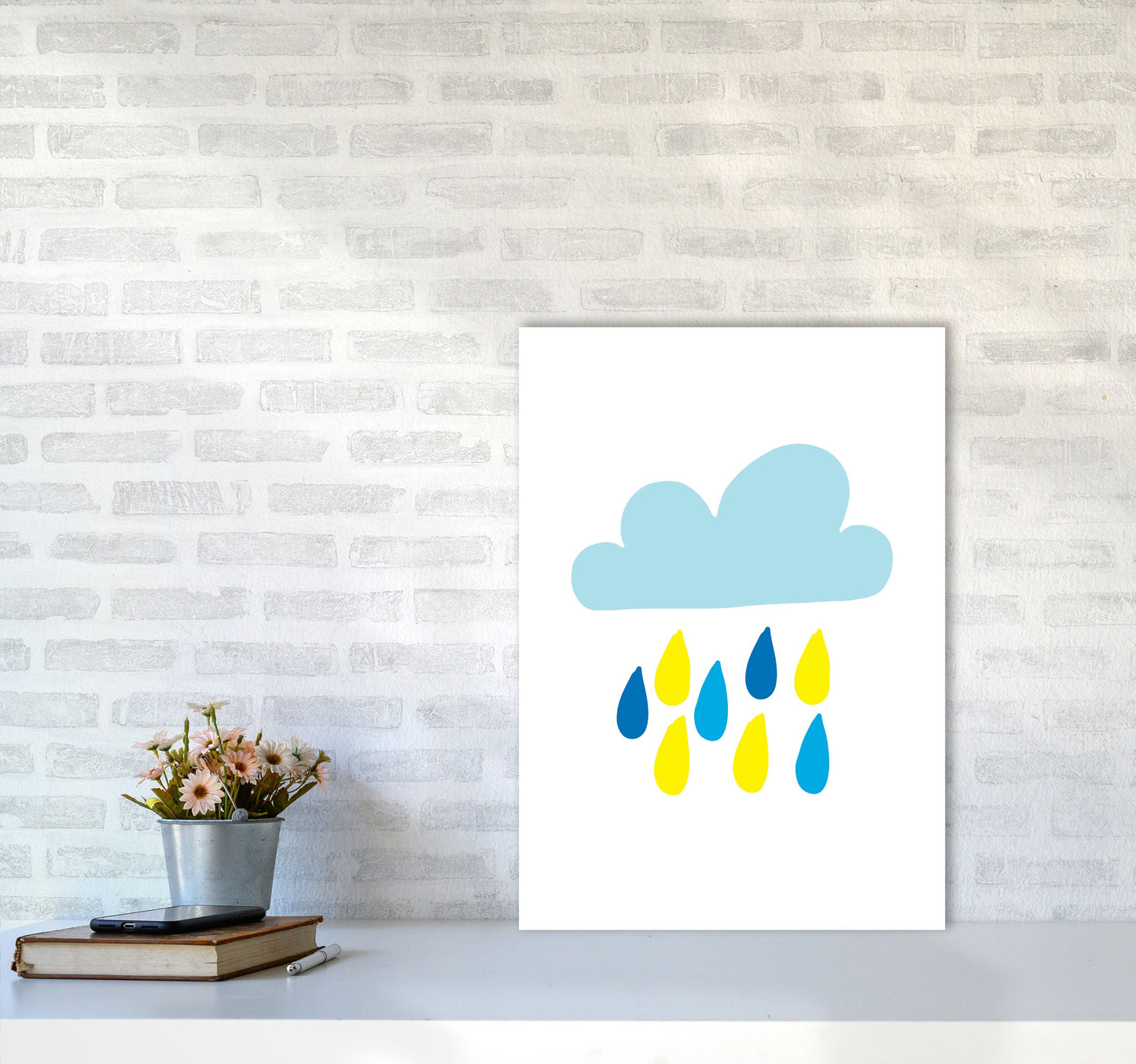 Avelena | Blau Regenhimmel Modern Druck