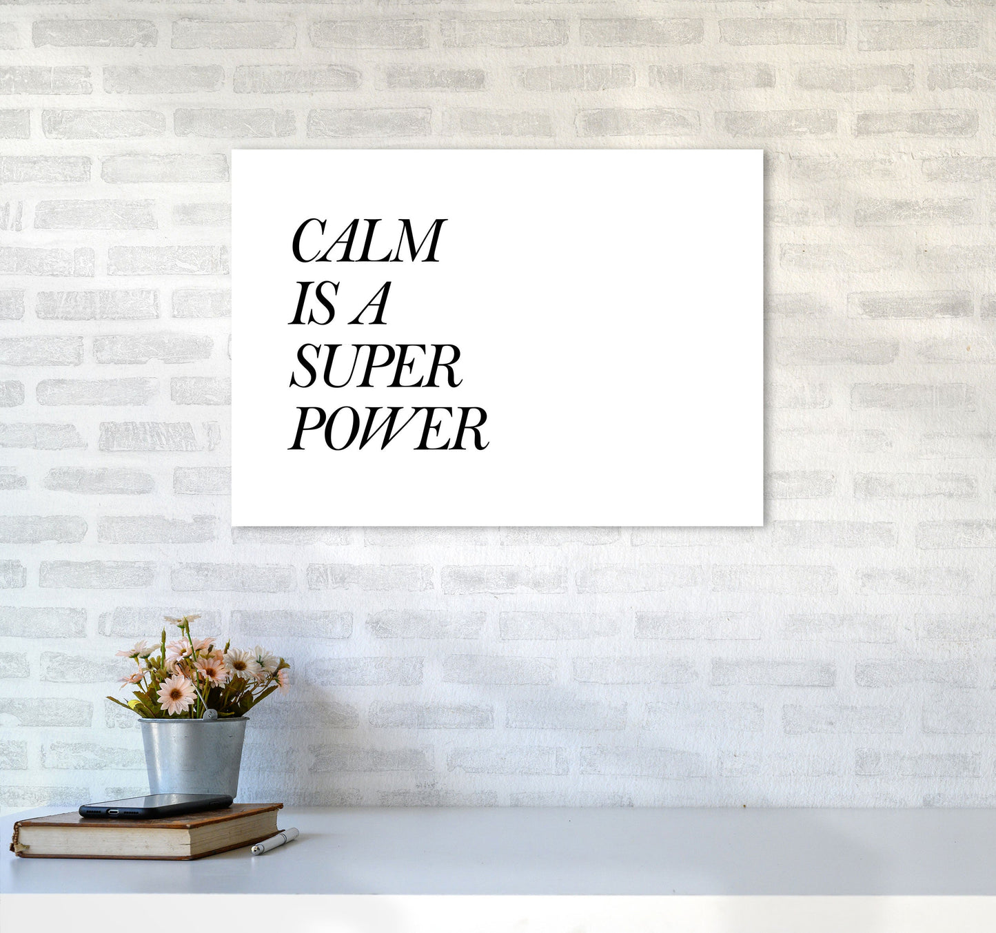 Avelena | Calm Is A Superpower Rahmen Typografie Wandkunstdruck
