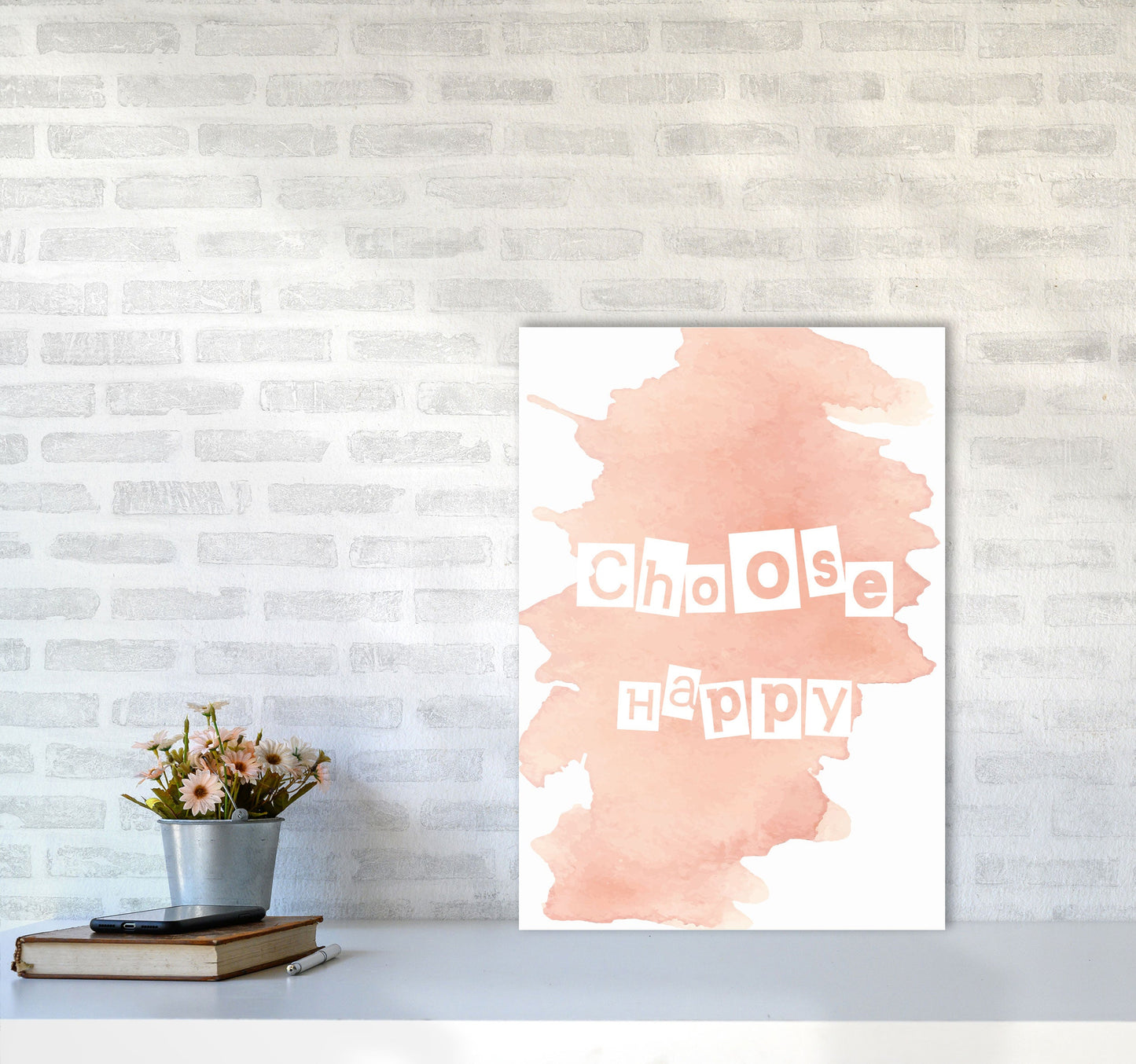 Avelena | Wähle Happy Peach Aquarell Moderne Druck