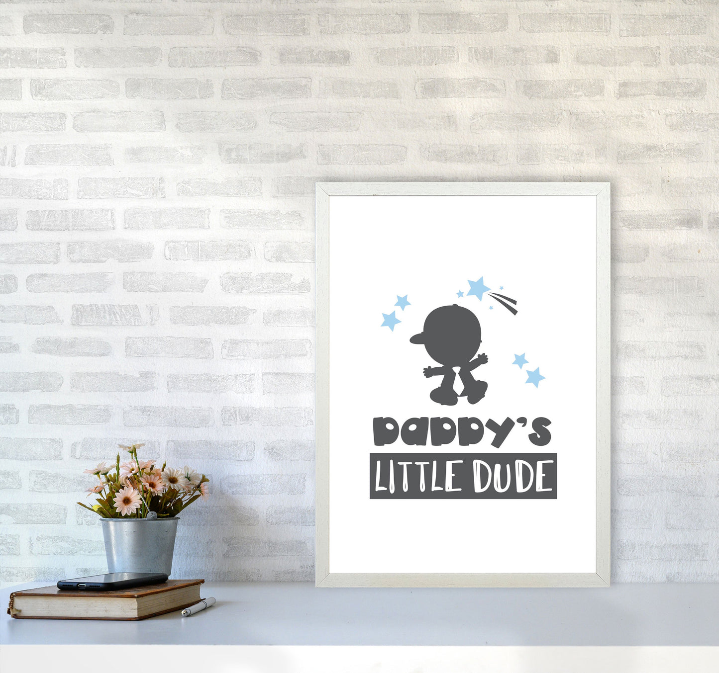 Avelena | Daddy's Little Dude Rahmen Kinderzimmer Kunstdruck