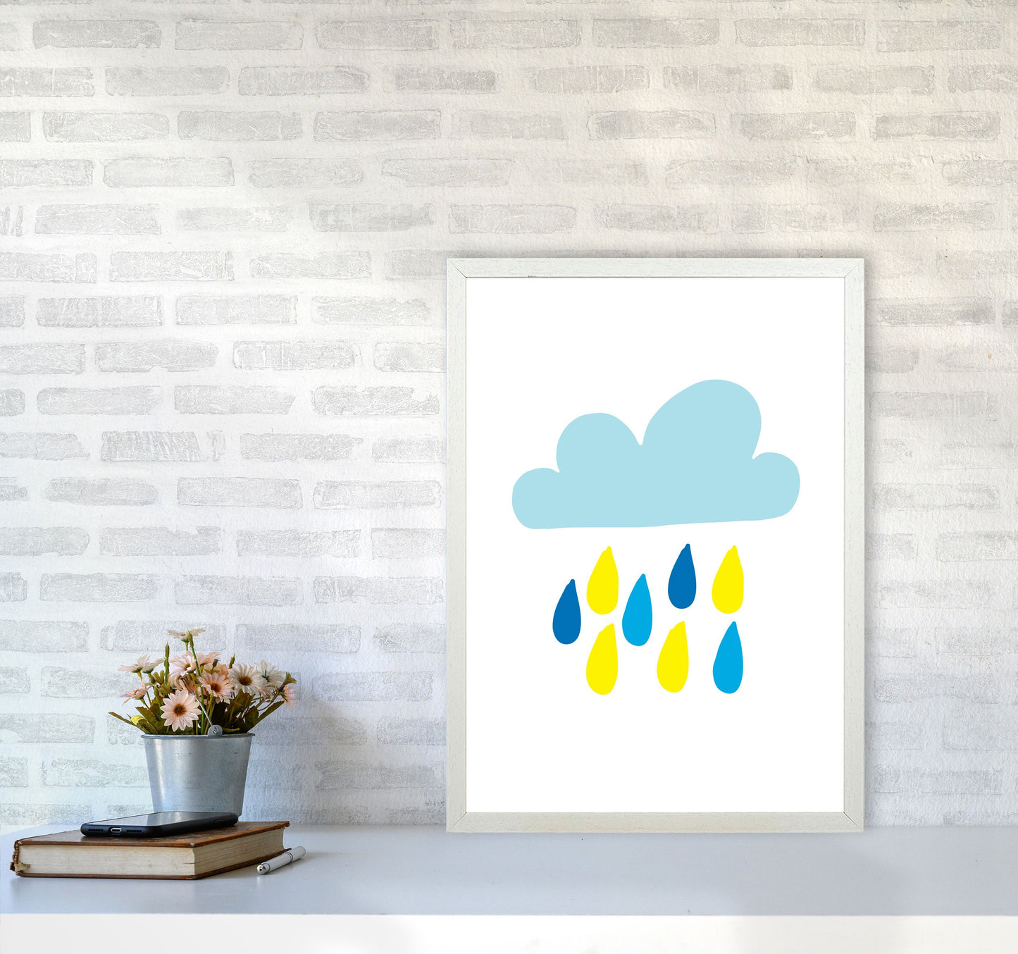 Avelena | Blau Regenhimmel Modern Druck