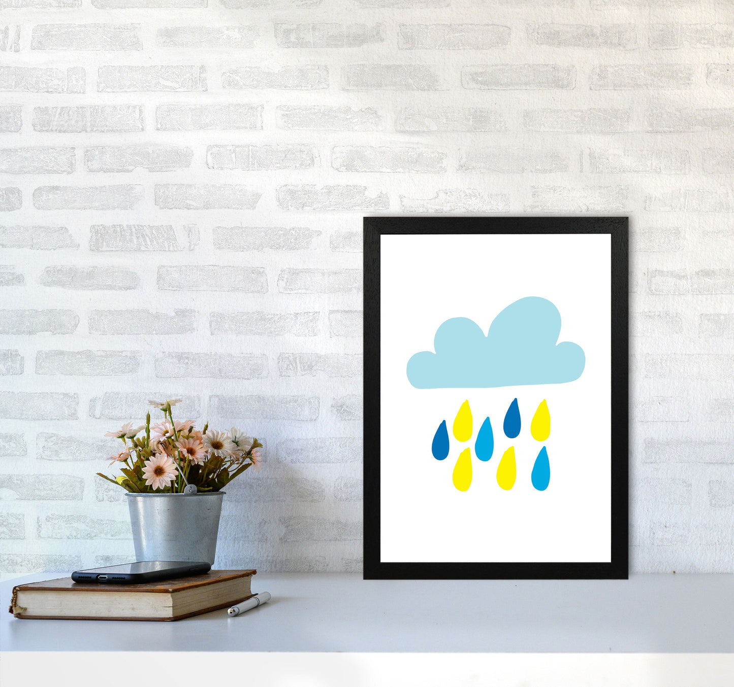 Avelena | Blau Regenhimmel Modern Druck