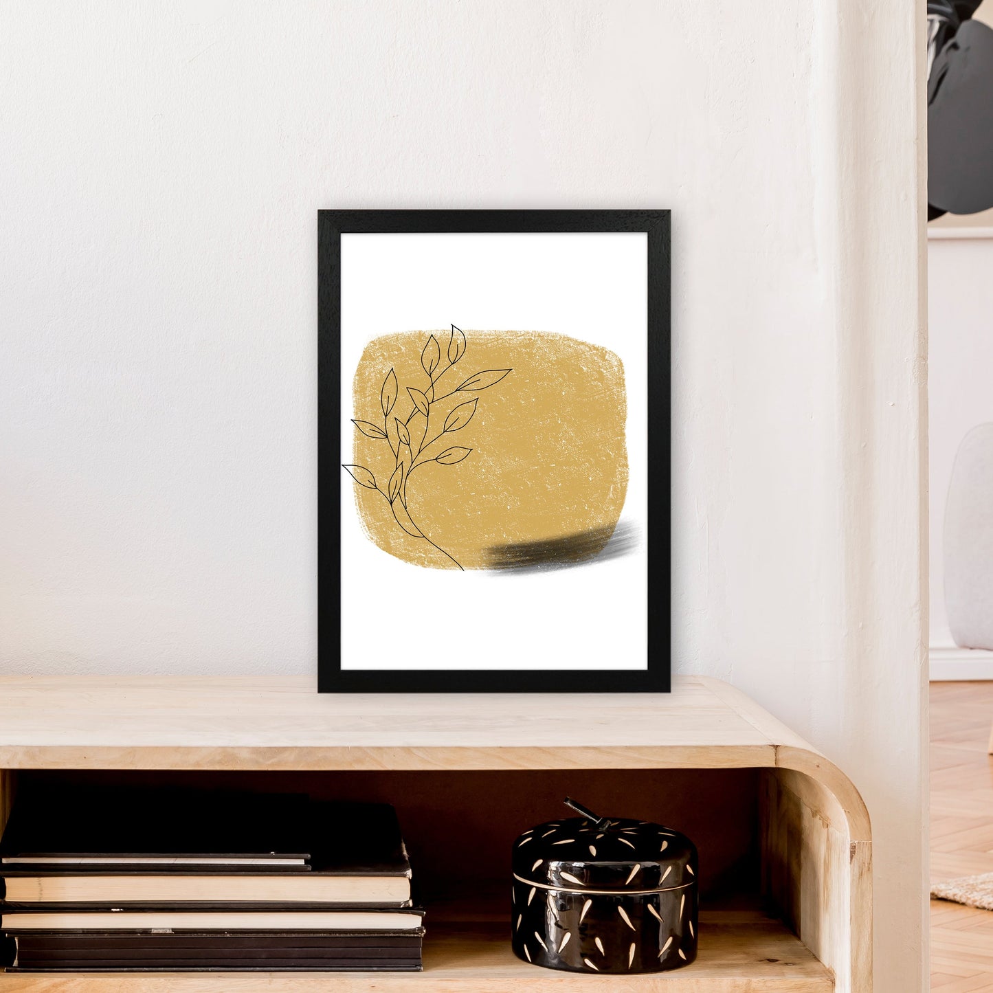Avelena | Dalia Krit Gold Blumen Quadrat Kunstdruck Von Pixy Paper