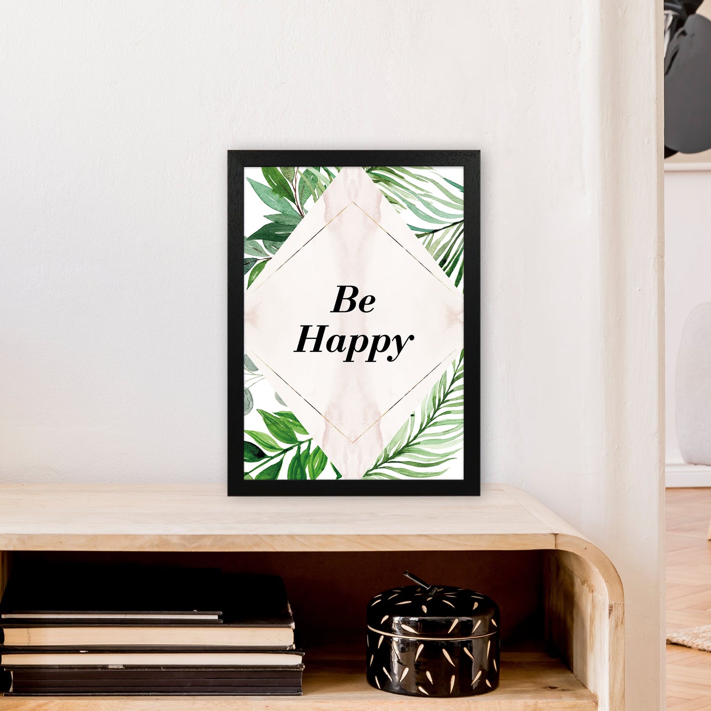 Avelena | Be Happy Exotisches Kunstdruck von Pixy Paper