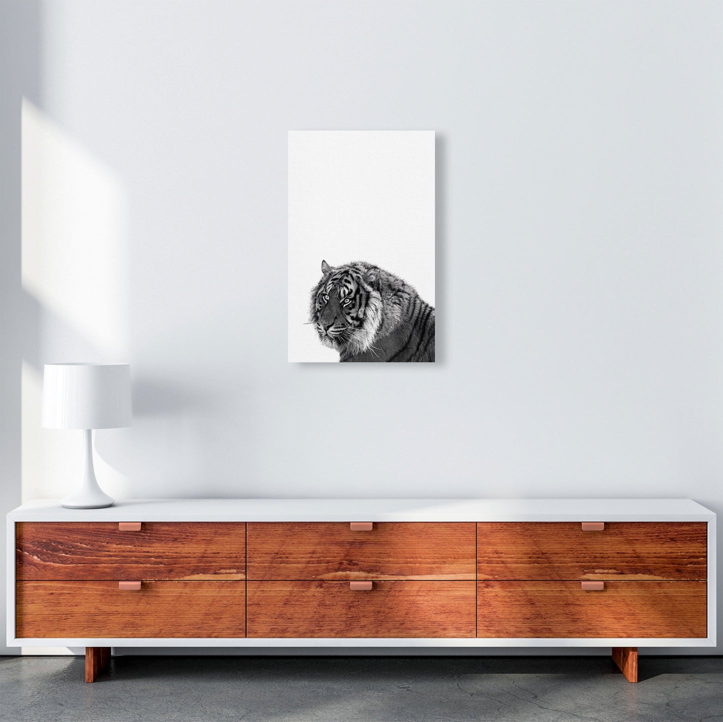 Avelena | Schwarz und Weiß Tiger Moderne Druck Tier Kunstdruck