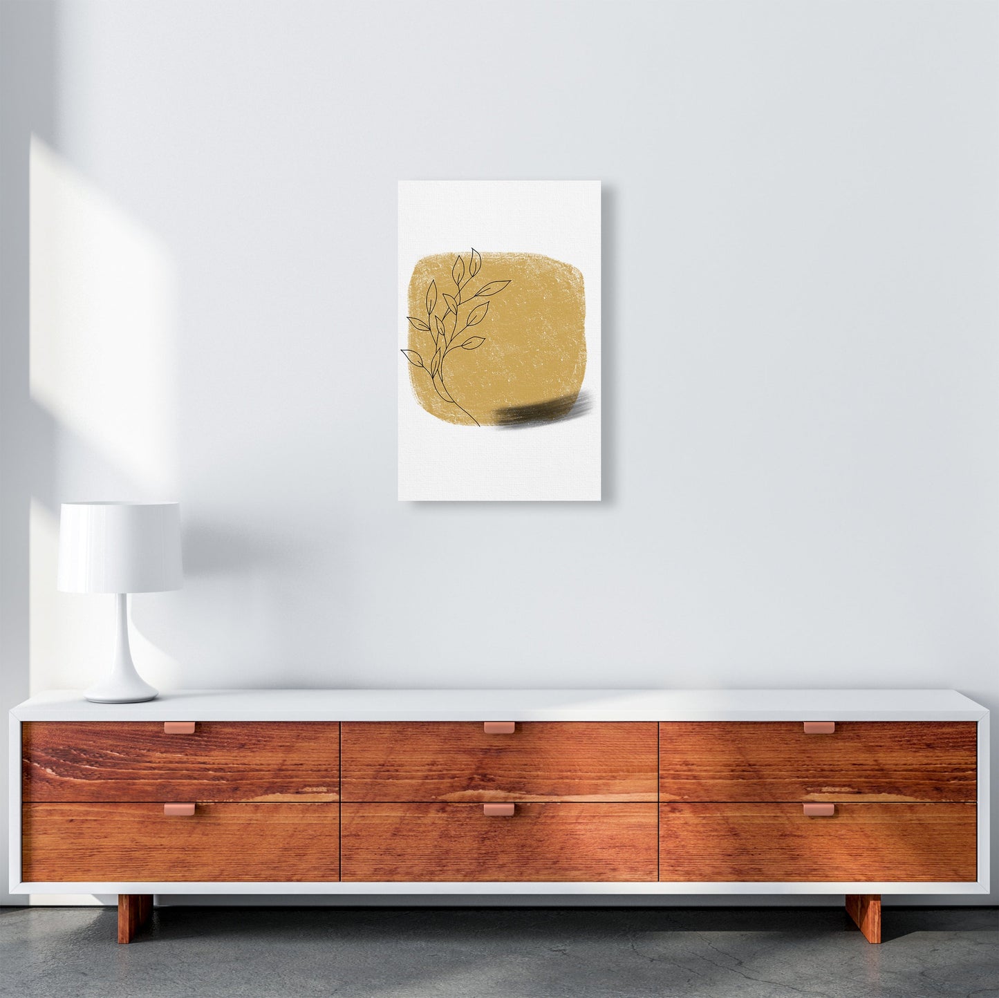 Avelena | Dalia Krit Gold Blumen Quadrat Kunstdruck Von Pixy Paper