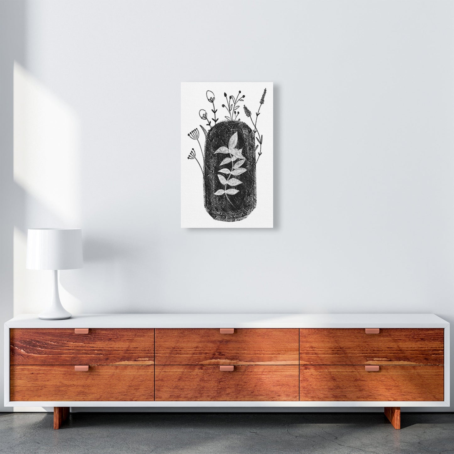 Avelena | Dalia Kreide Schwarz Floral Kunstdruck Von Pixy Paper