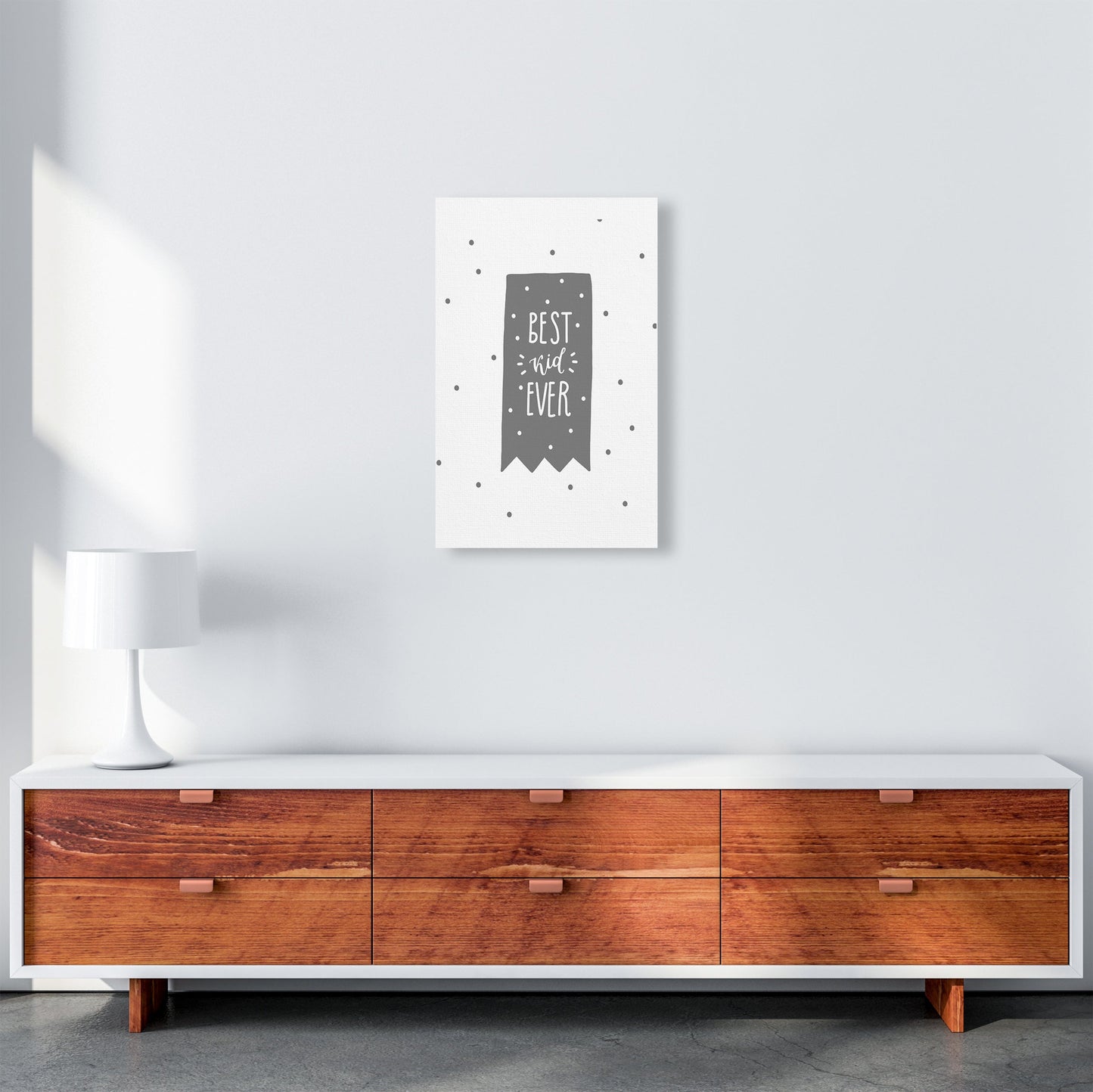 Avelena | Best Kid Ever Grau Super Scandi Kunstdruck von Pixy Paper