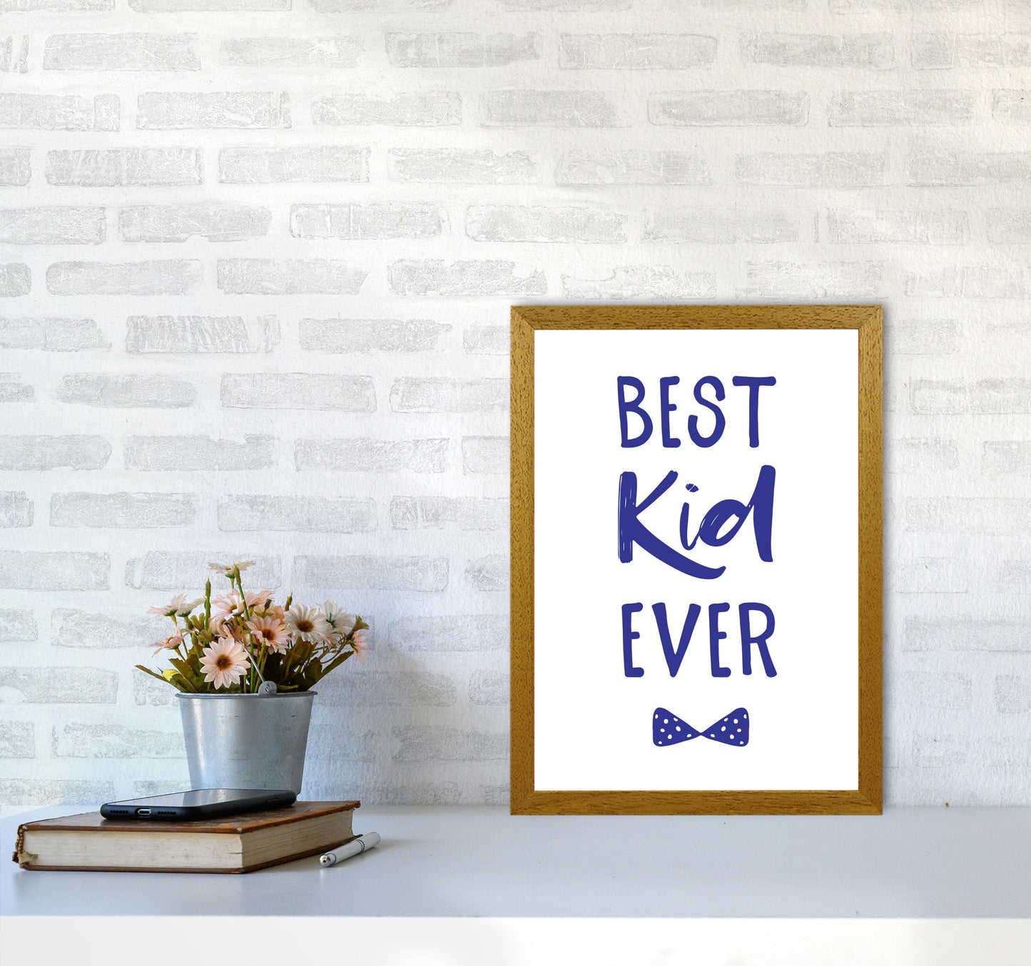 Avelena | Best Kid Ever Navy Rahmen Kinderzimmer Wandkunst Druck