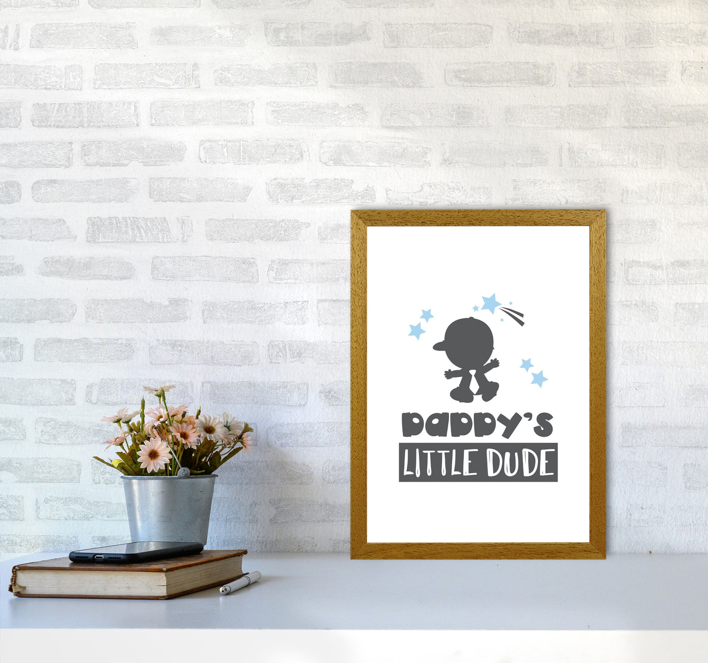 Avelena | Daddy's Little Dude Rahmen Kinderzimmer Kunstdruck