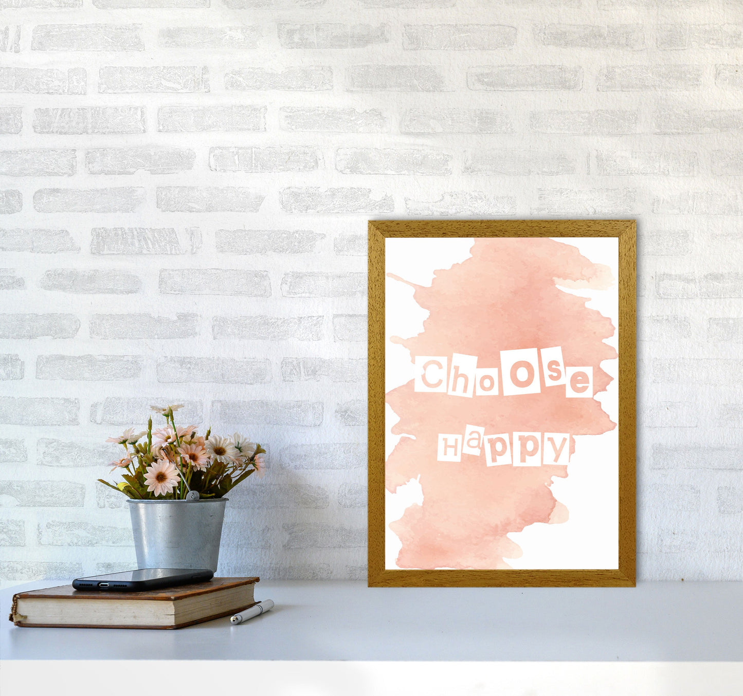 Avelena | Wähle Happy Peach Aquarell Moderne Druck