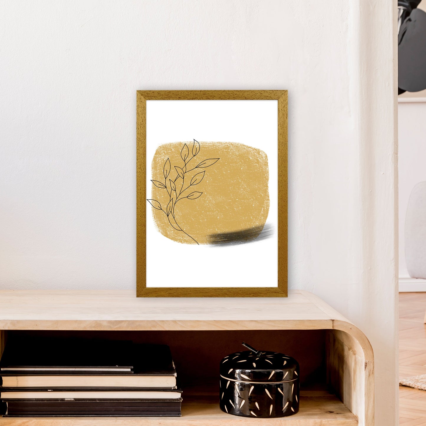Avelena | Dalia Krit Gold Blumen Quadrat Kunstdruck Von Pixy Paper