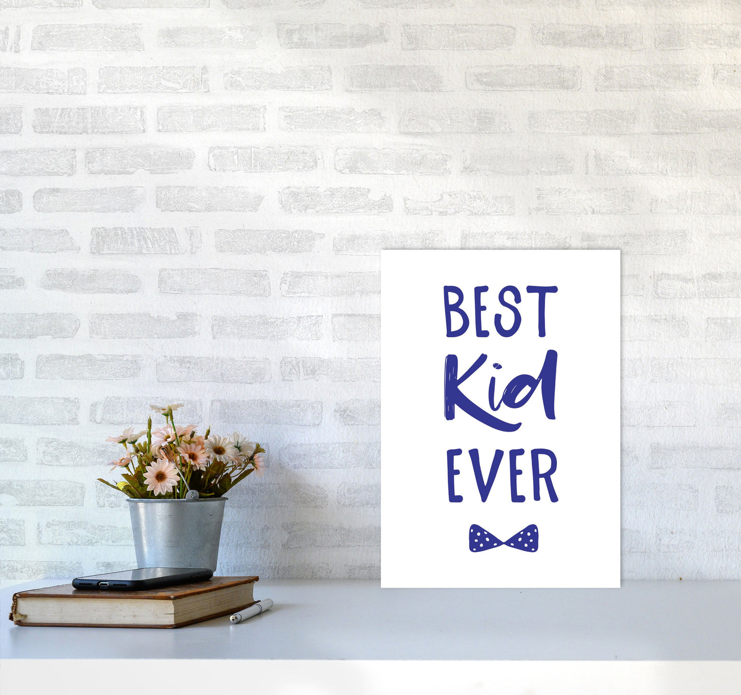 Avelena | Best Kid Ever Navy Rahmen Kinderzimmer Wandkunst Druck