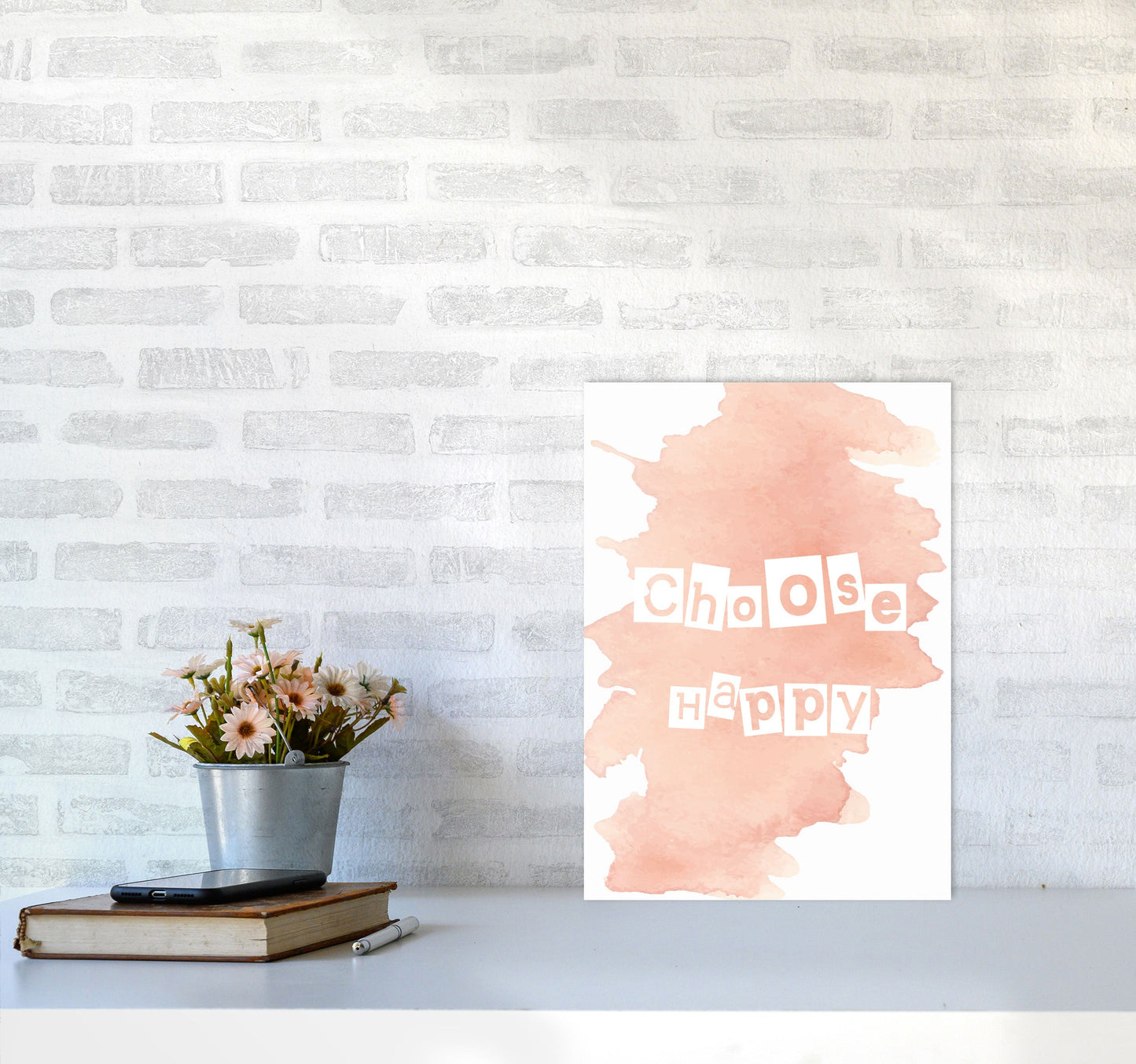 Avelena | Wähle Happy Peach Aquarell Moderne Druck