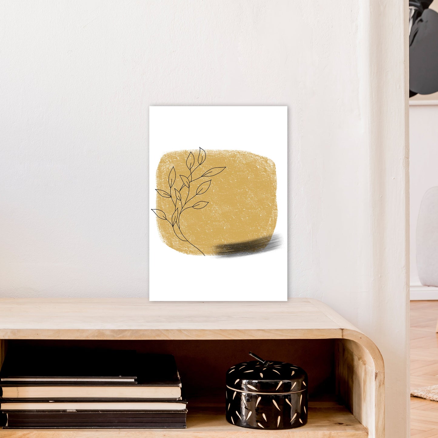 Avelena | Dalia Krit Gold Blumen Quadrat Kunstdruck Von Pixy Paper