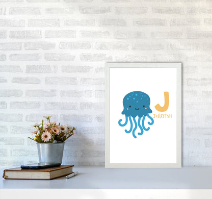 Avelena | Alphabet Tiere, J Ist Für Manet Gerahmte Kinderzimmer Wandkunst Druck