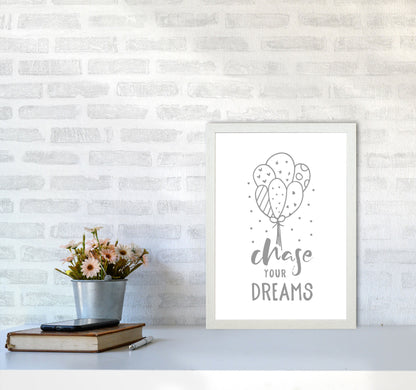 Avelena | Chase Your Dreams Grauer Rahmen Kinderzimmer Wandkunst Druck