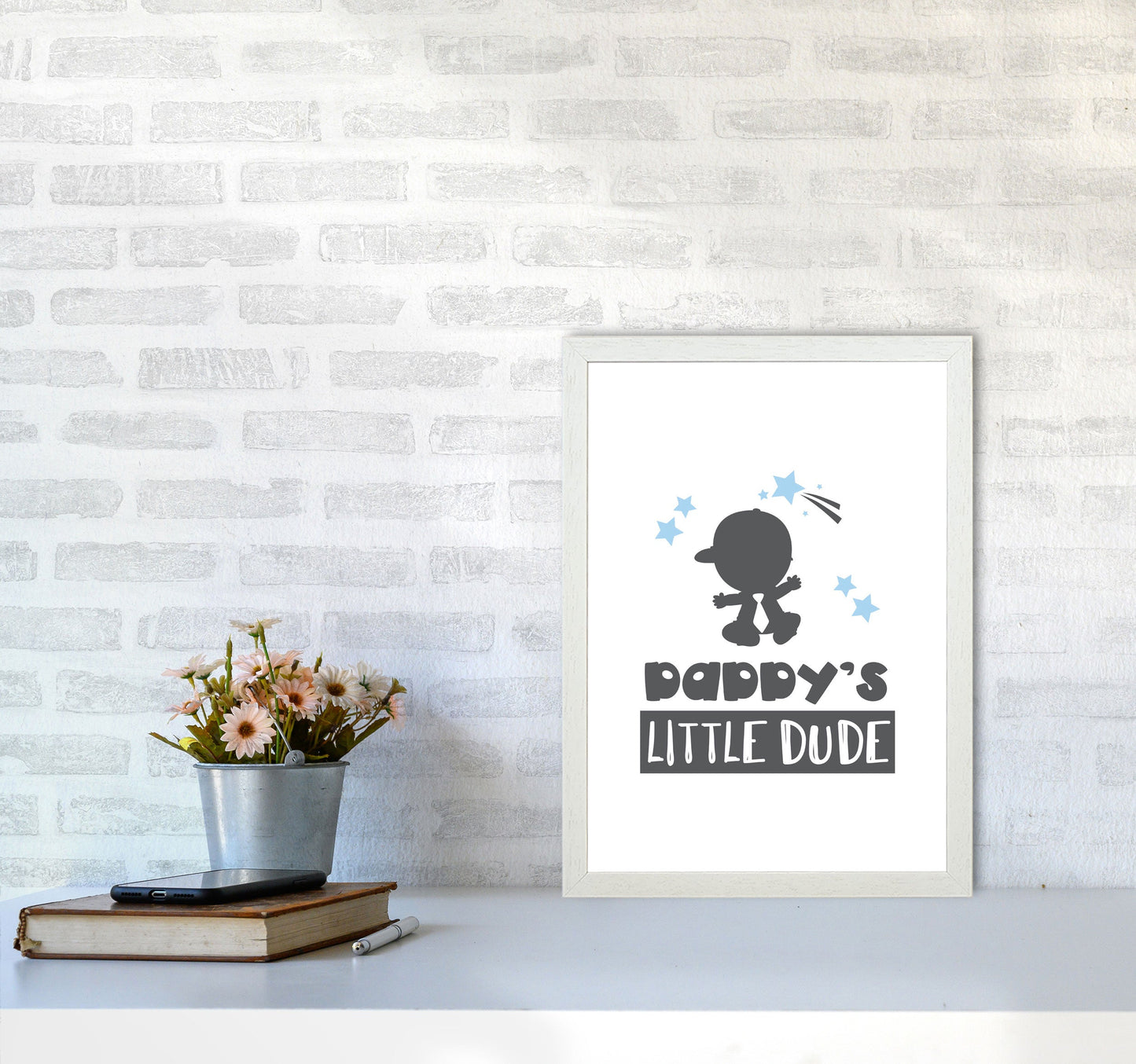 Avelena | Daddy's Little Dude Rahmen Kinderzimmer Kunstdruck