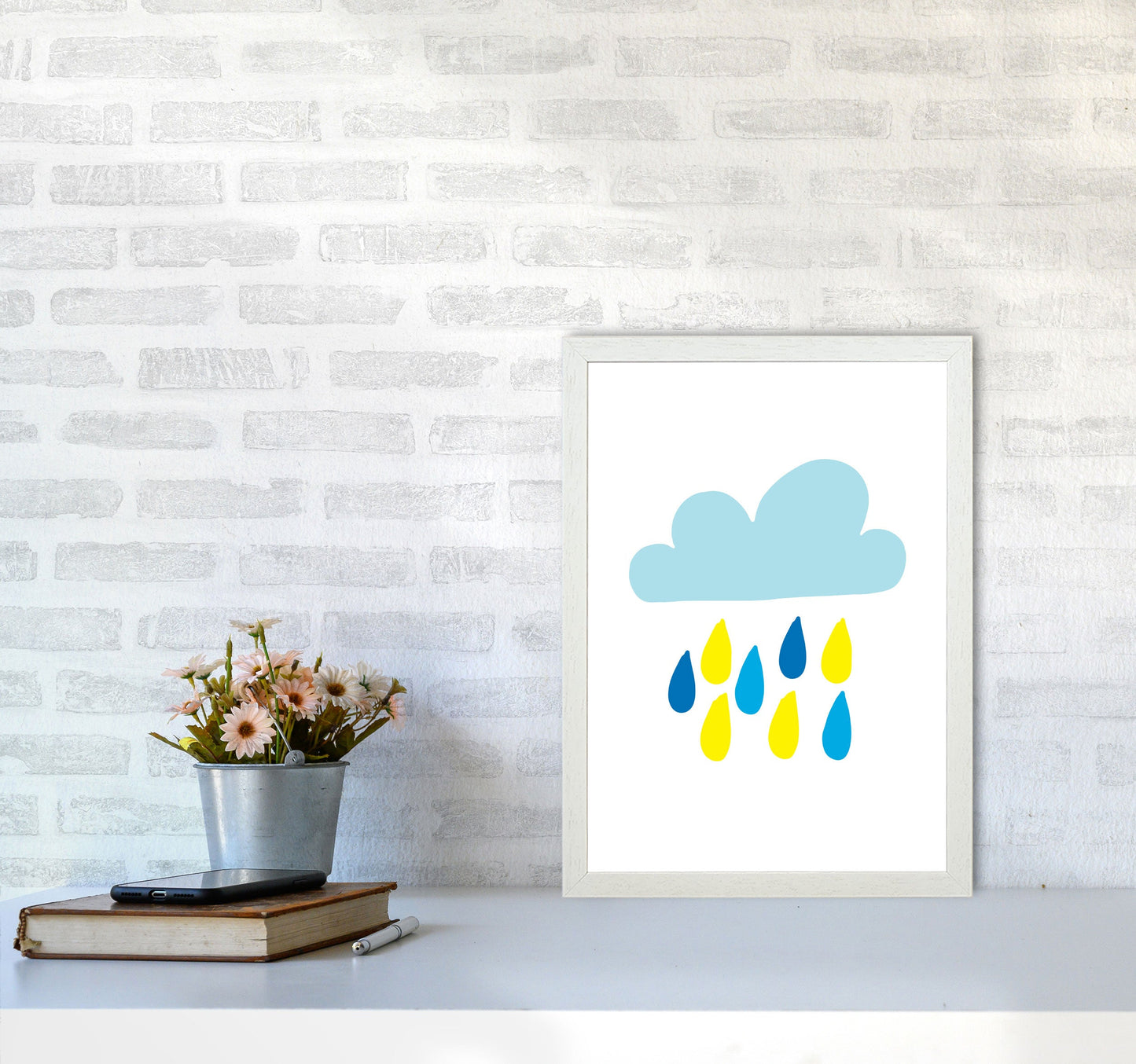 Avelena | Blau Regenhimmel Modern Druck