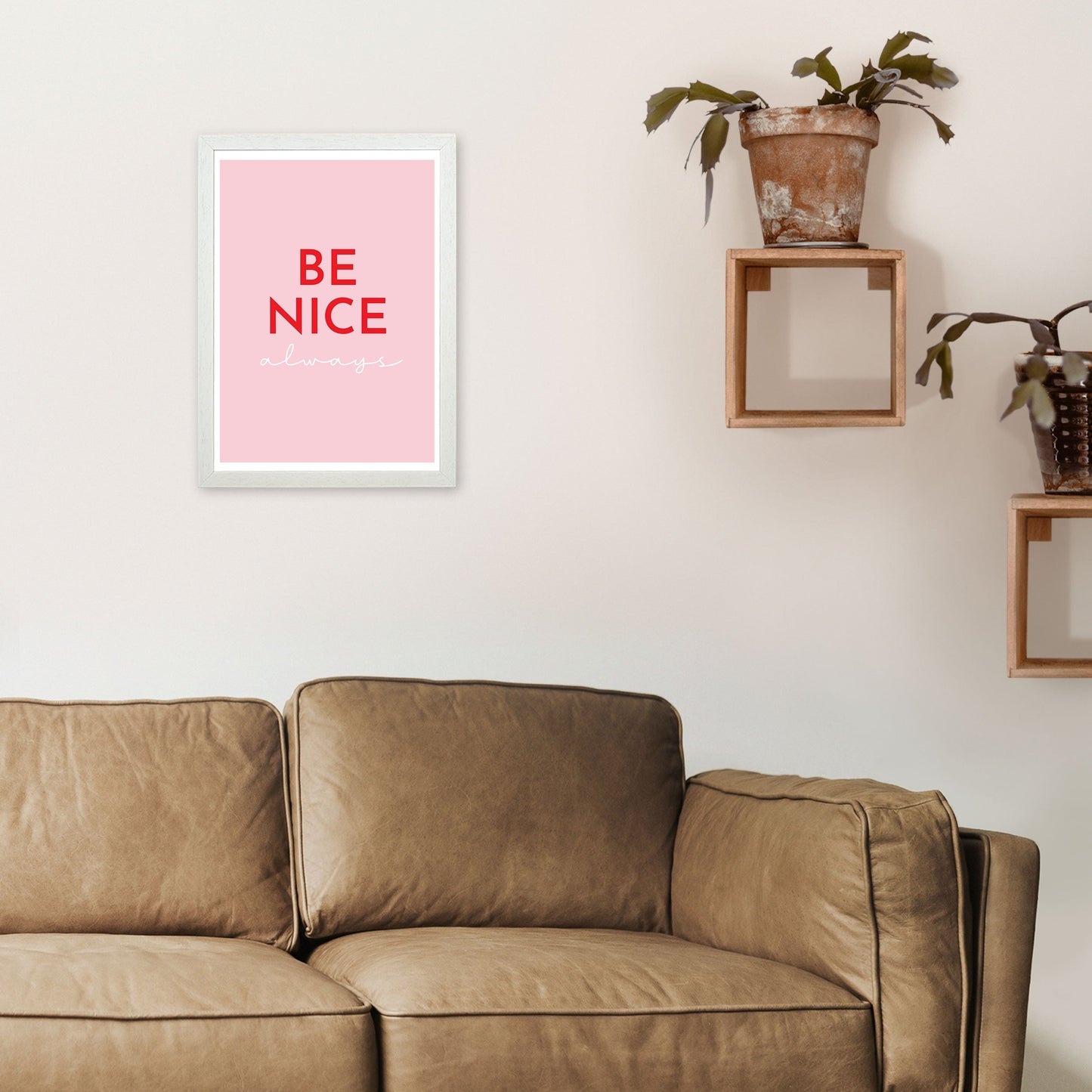 Avelena | Be Nice Pink Kunstdruck von Pixy Paper