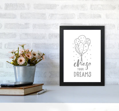 Avelena | Chase Your Dreams Grauer Rahmen Kinderzimmer Wandkunst Druck