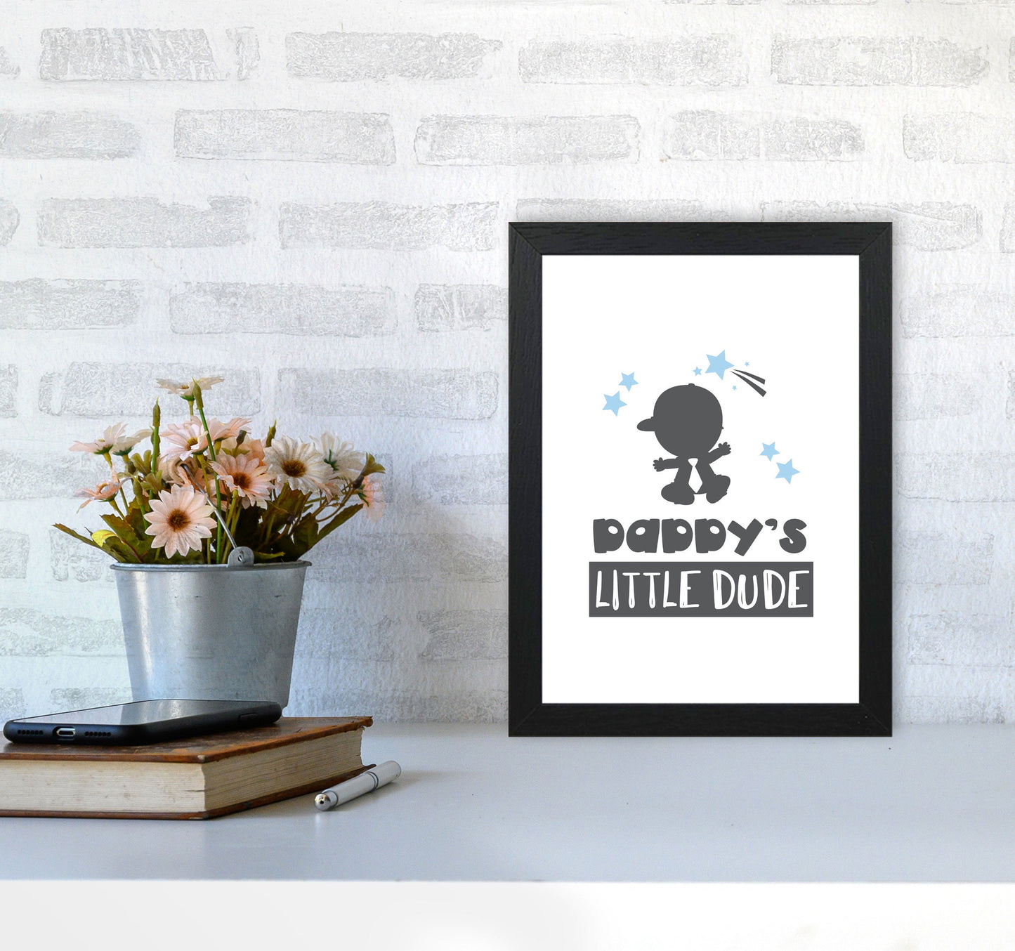 Avelena | Daddy's Little Dude Rahmen Kinderzimmer Kunstdruck