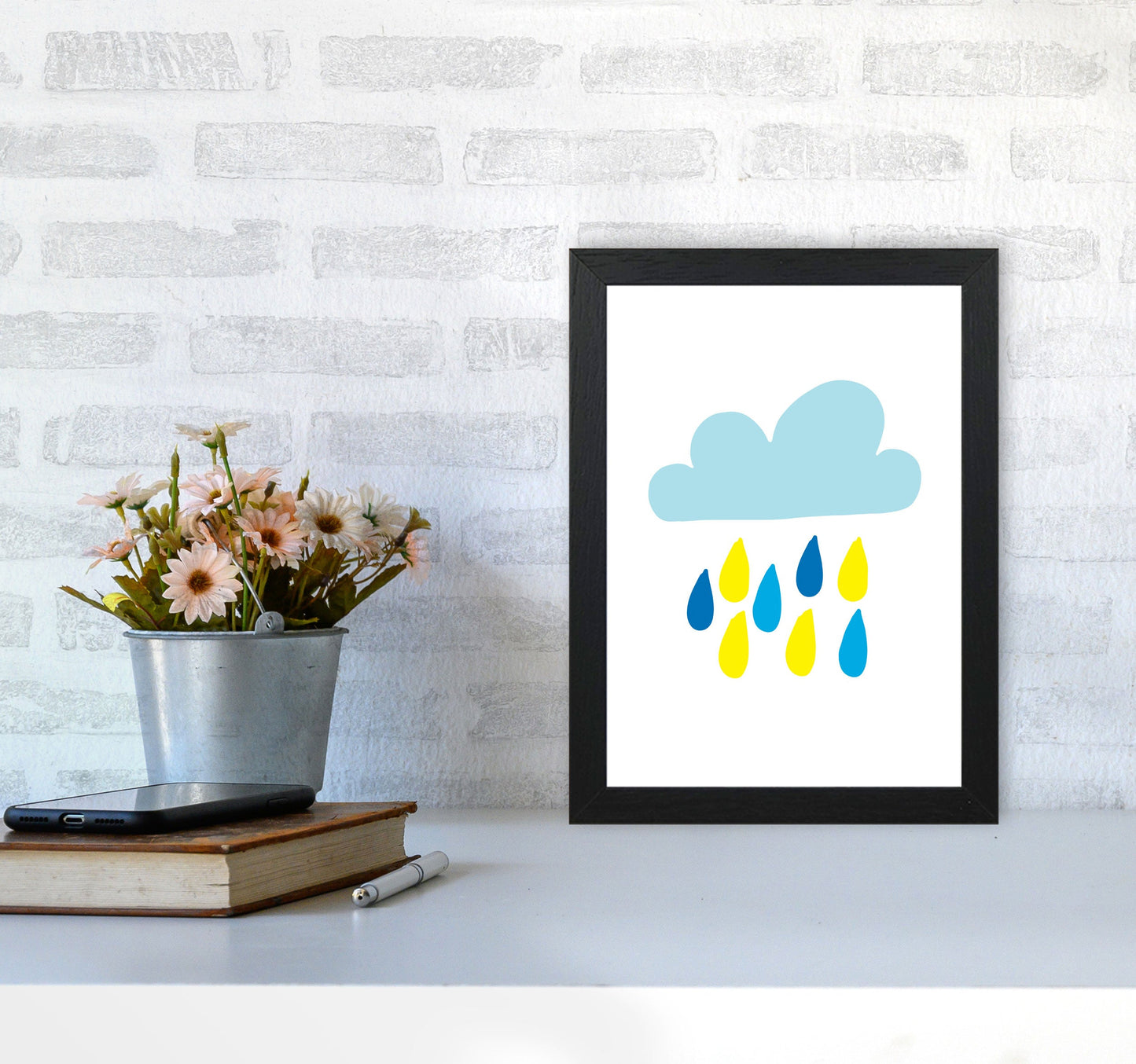 Avelena | Blau Regenhimmel Modern Druck