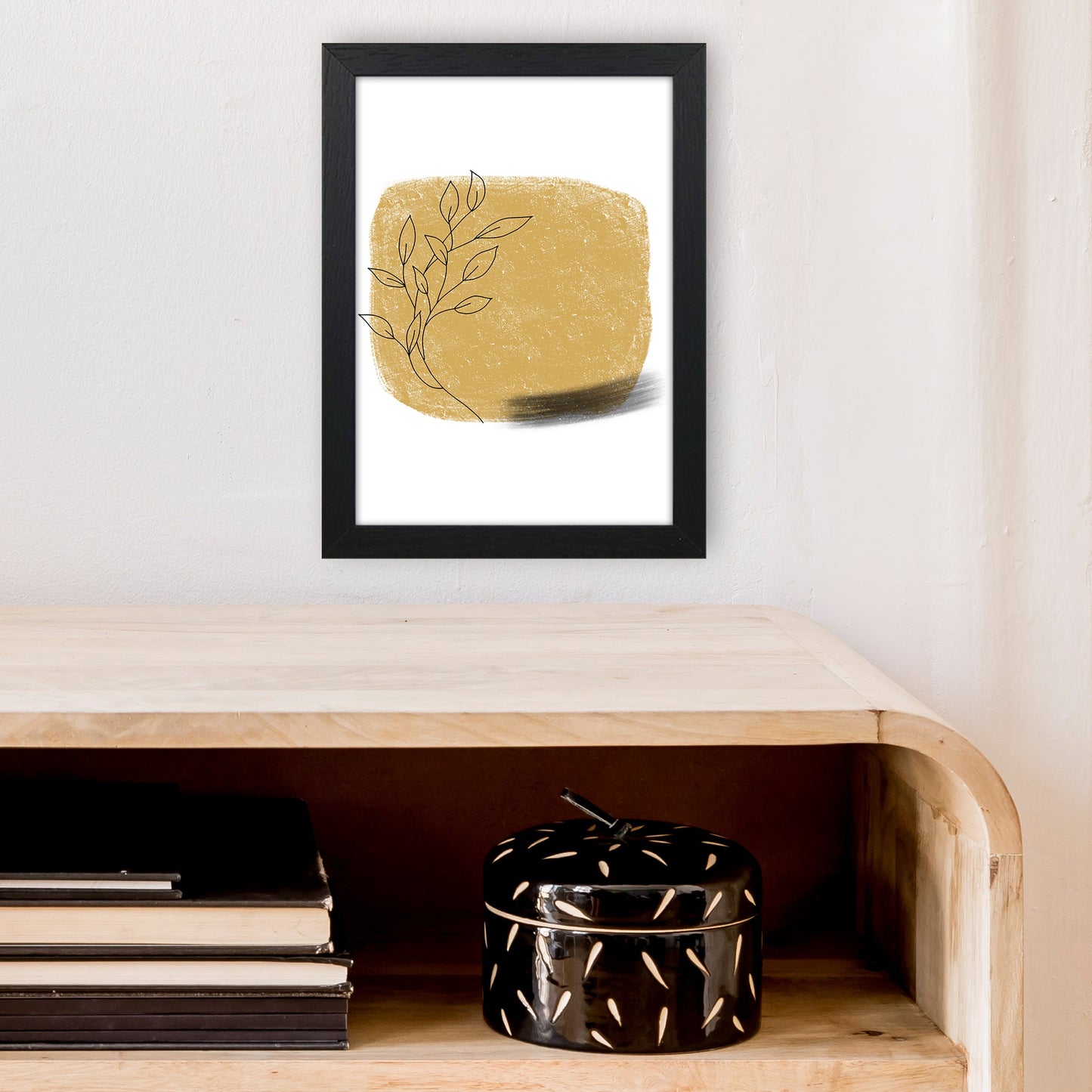 Avelena | Dalia Krit Gold Blumen Quadrat Kunstdruck Von Pixy Paper