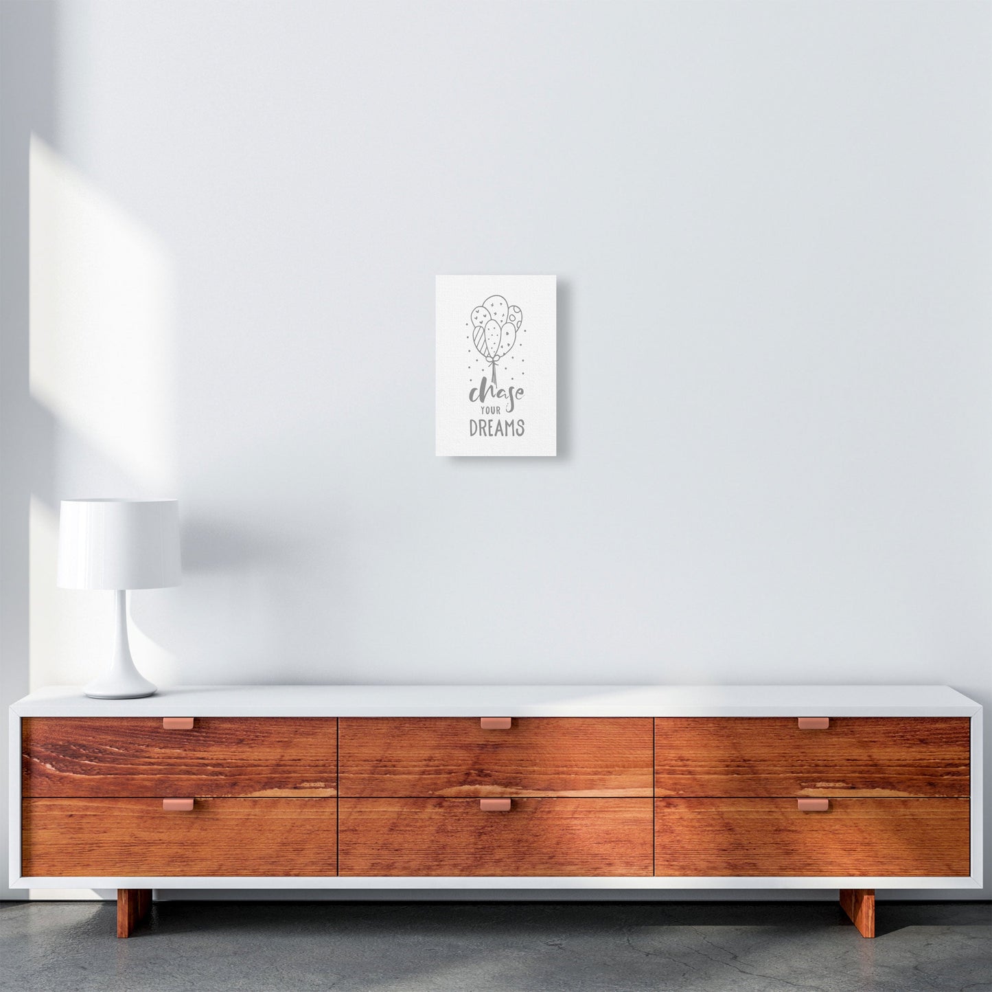 Avelena | Chase Your Dreams Grauer Rahmen Kinderzimmer Wandkunst Druck