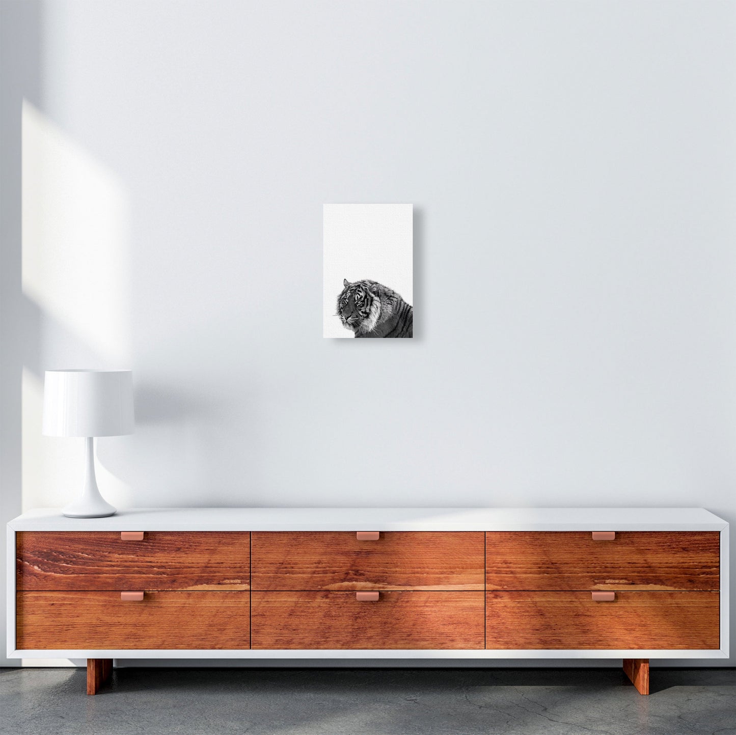 Avelena | Schwarz und Weiß Tiger Moderne Druck Tier Kunstdruck