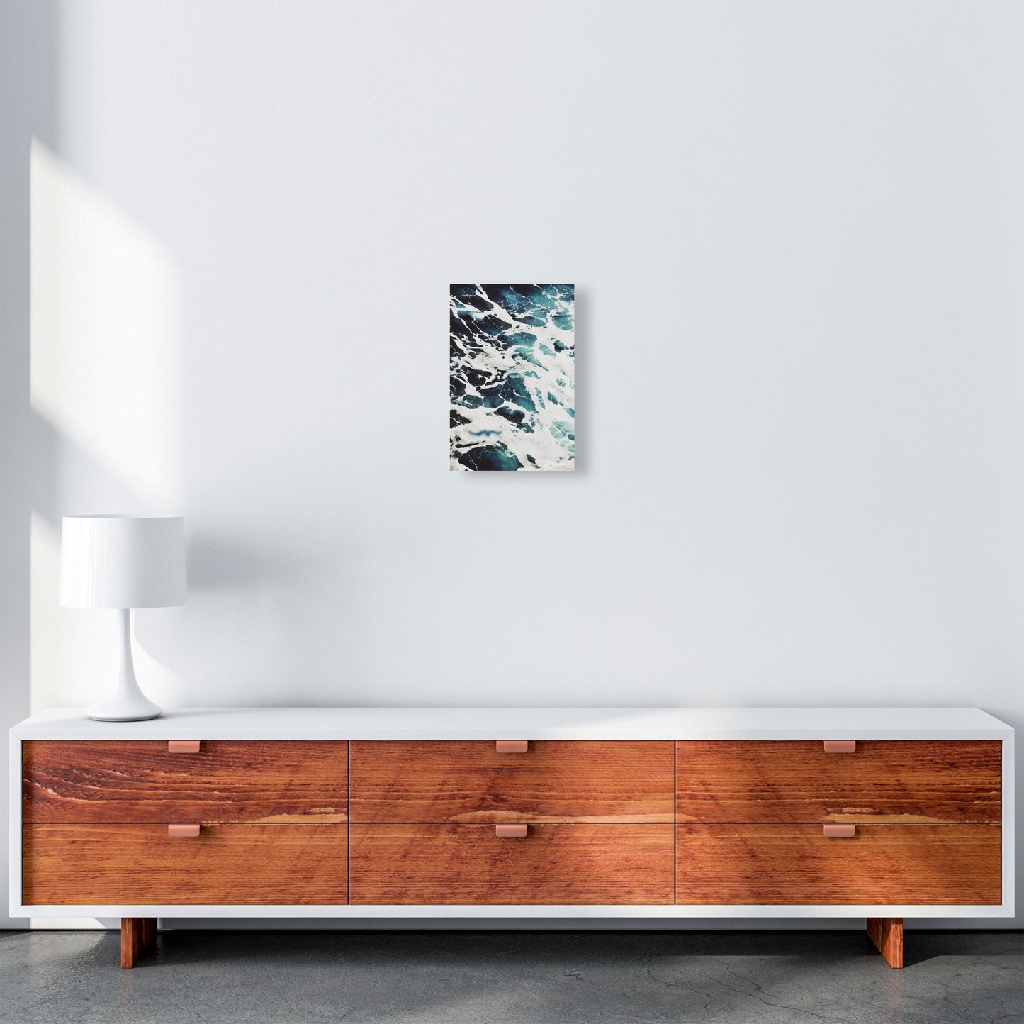 Avelena | Blau Weiß Wasser Moderne Druck, Rahmen Botanische & Natur Kunst Druck