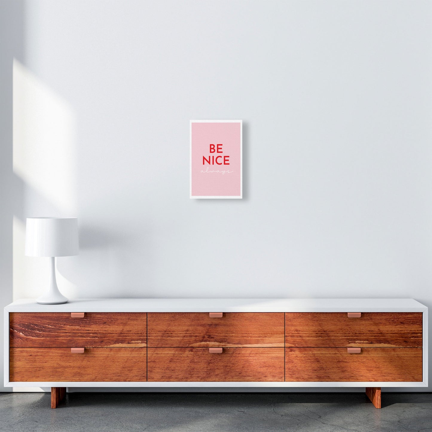 Avelena | Be Nice Pink Kunstdruck von Pixy Paper