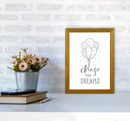 Avelena | Chase Your Dreams Grauer Rahmen Kinderzimmer Wandkunst Druck