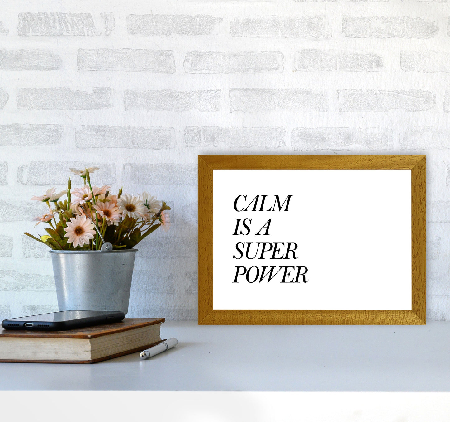 Avelena | Calm Is A Superpower Rahmen Typografie Wandkunstdruck