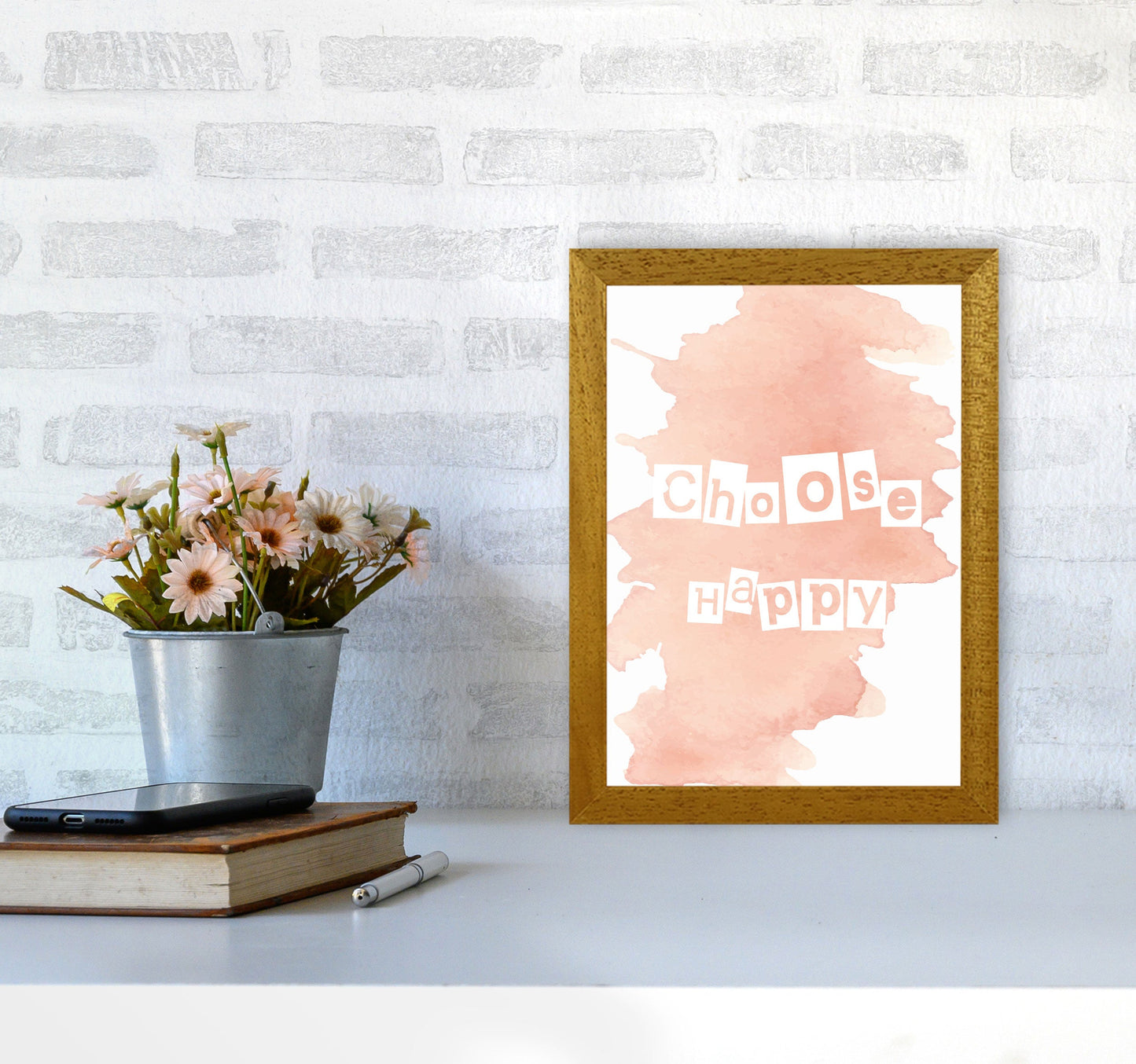 Avelena | Wähle Happy Peach Aquarell Moderne Druck