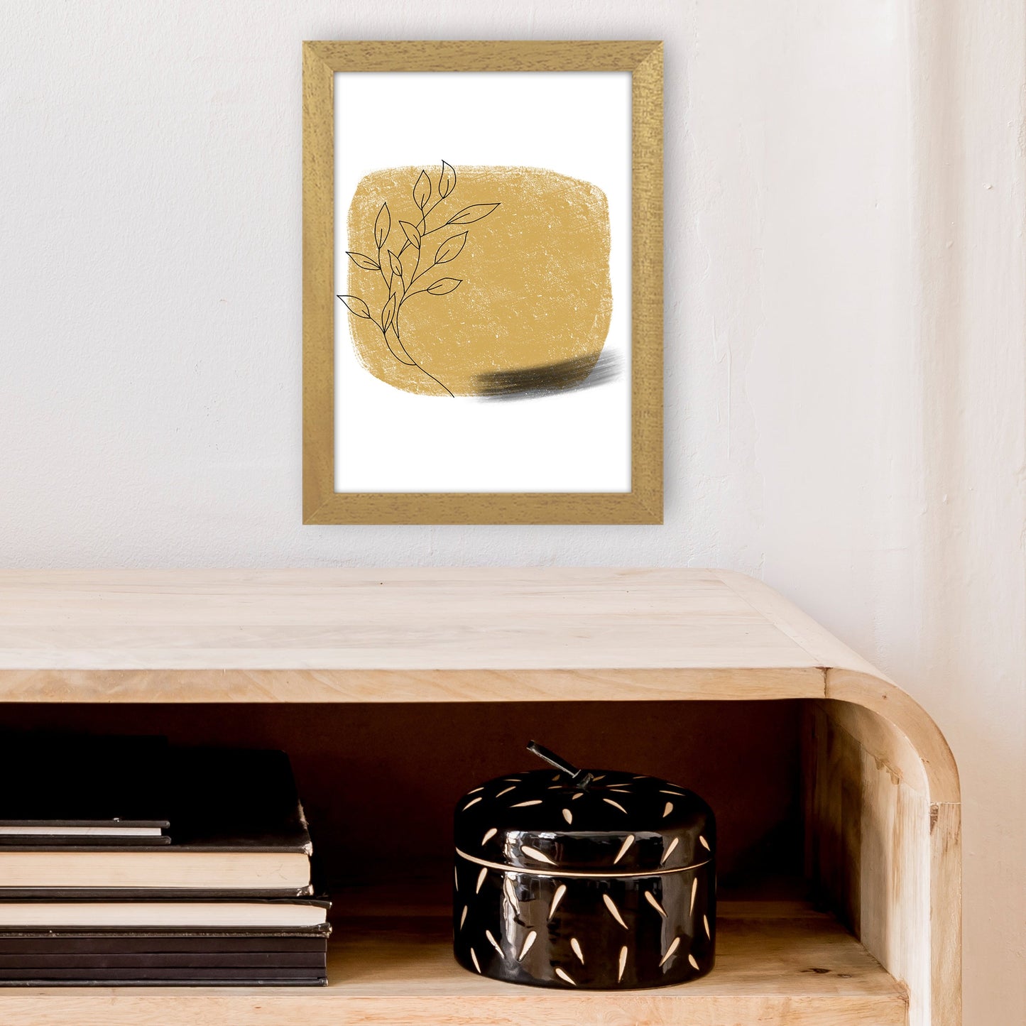 Avelena | Dalia Krit Gold Blumen Quadrat Kunstdruck Von Pixy Paper