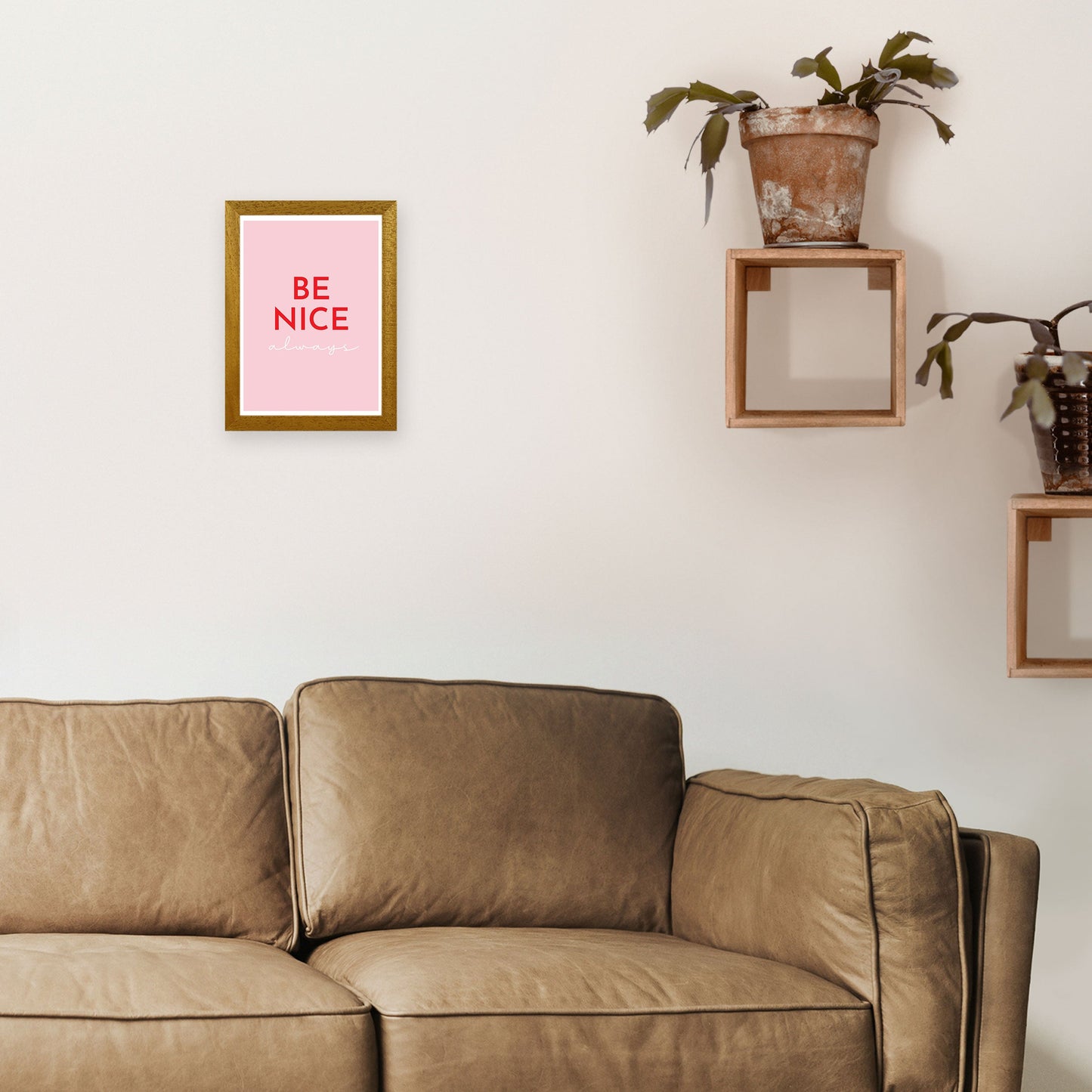 Avelena | Be Nice Pink Kunstdruck von Pixy Paper