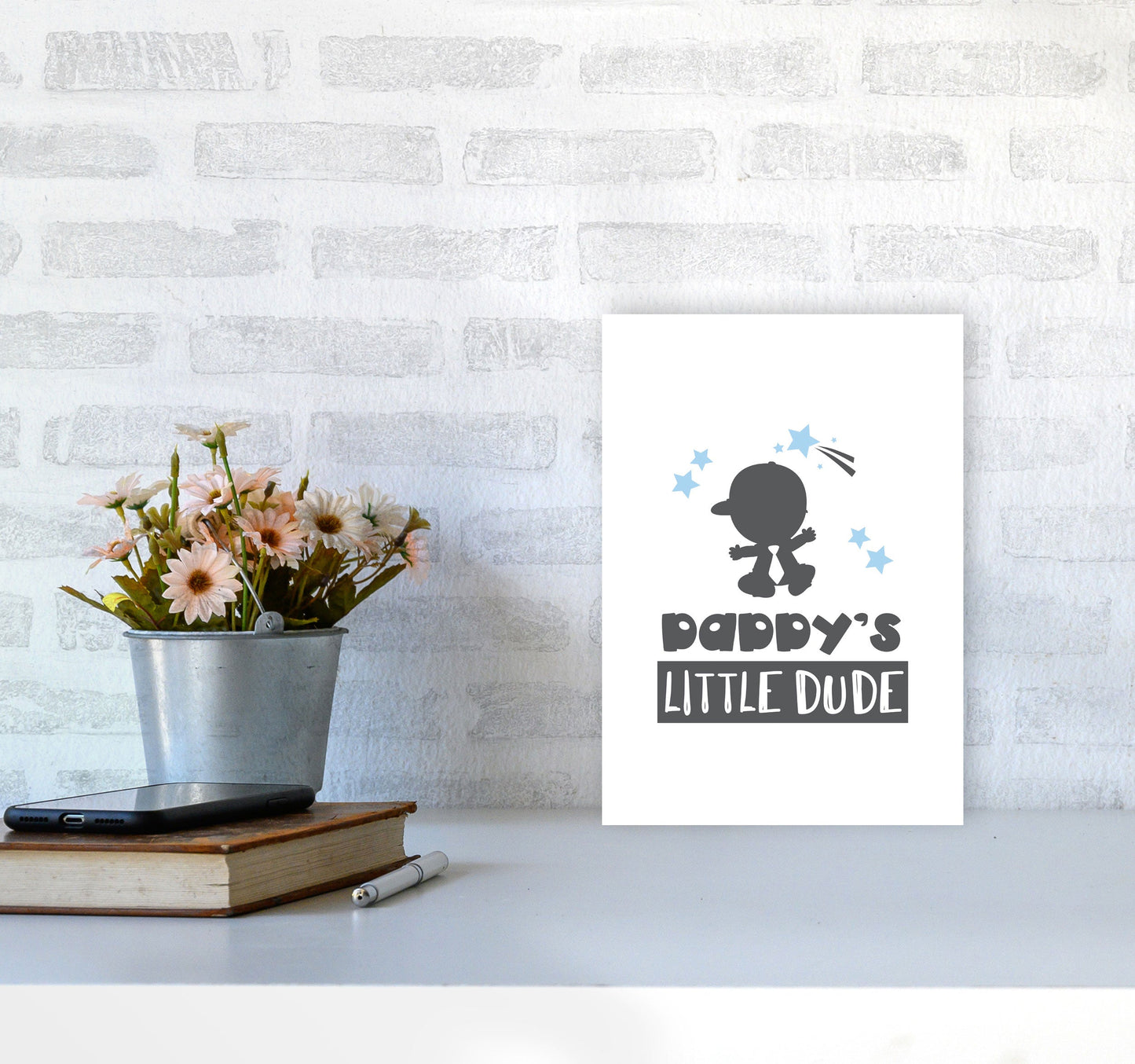 Avelena | Daddy's Little Dude Rahmen Kinderzimmer Kunstdruck