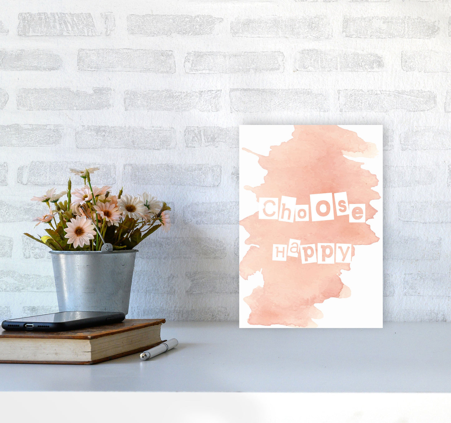 Avelena | Wähle Happy Peach Aquarell Moderne Druck